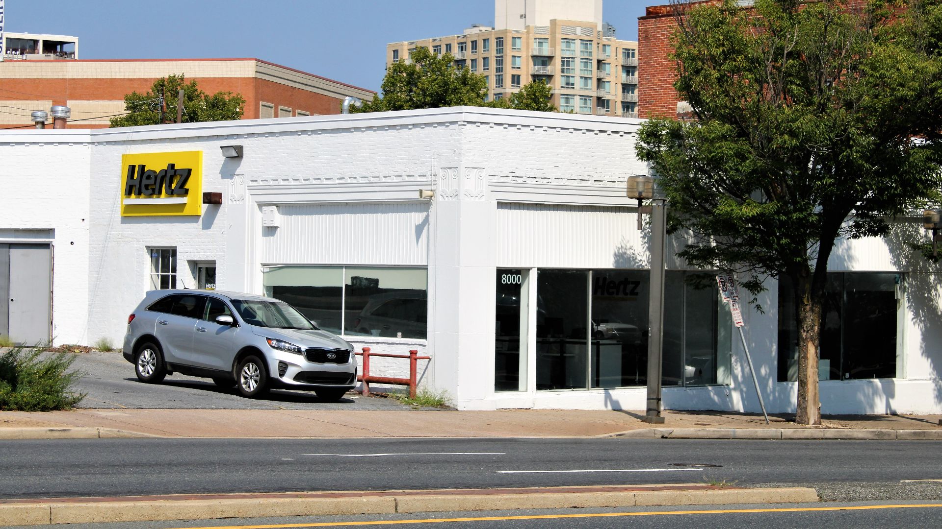Hertz car rental on Georgia Avenue in Silver Spring, Maryland.