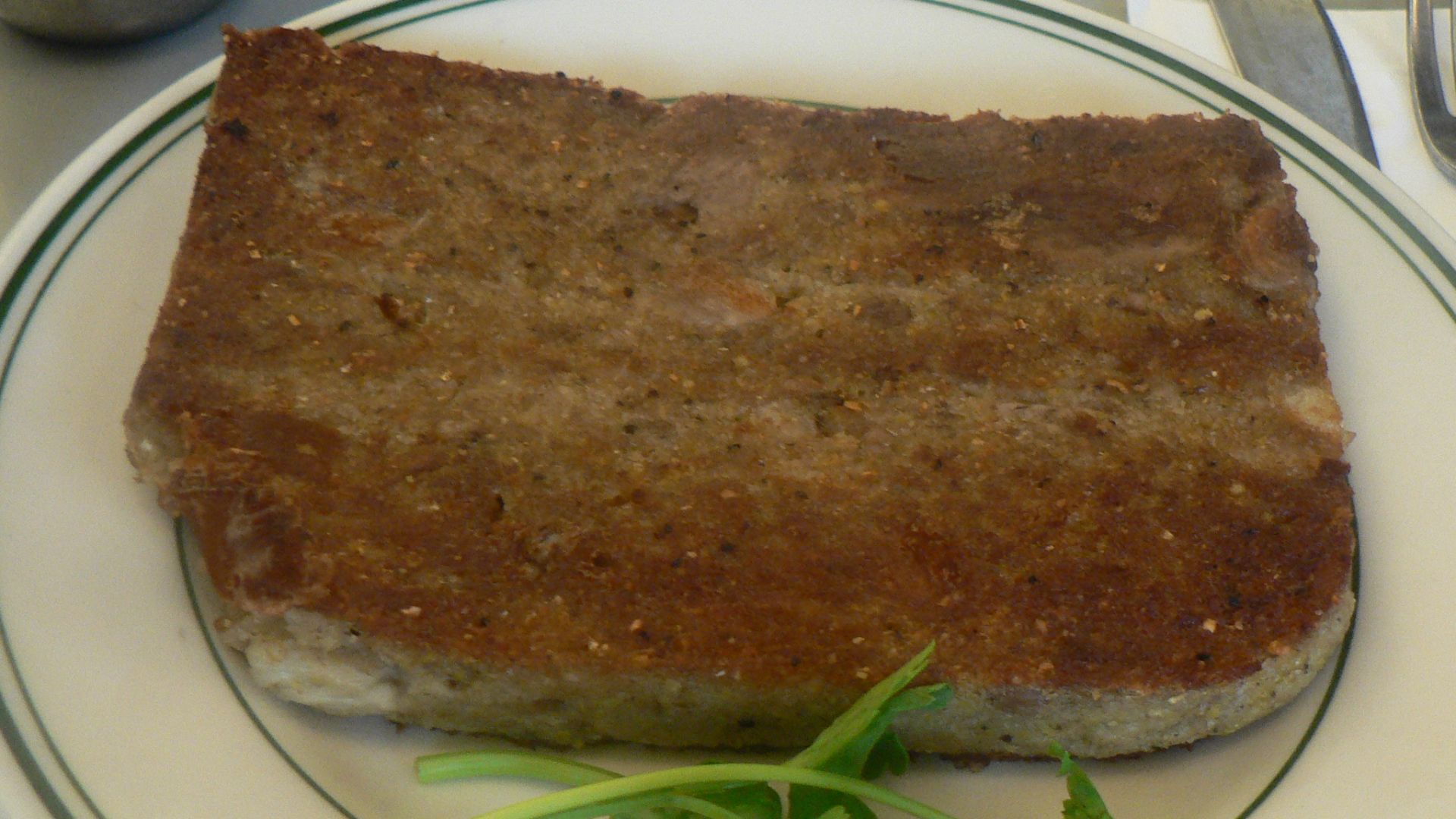 Scrapple, served in a restaurant.