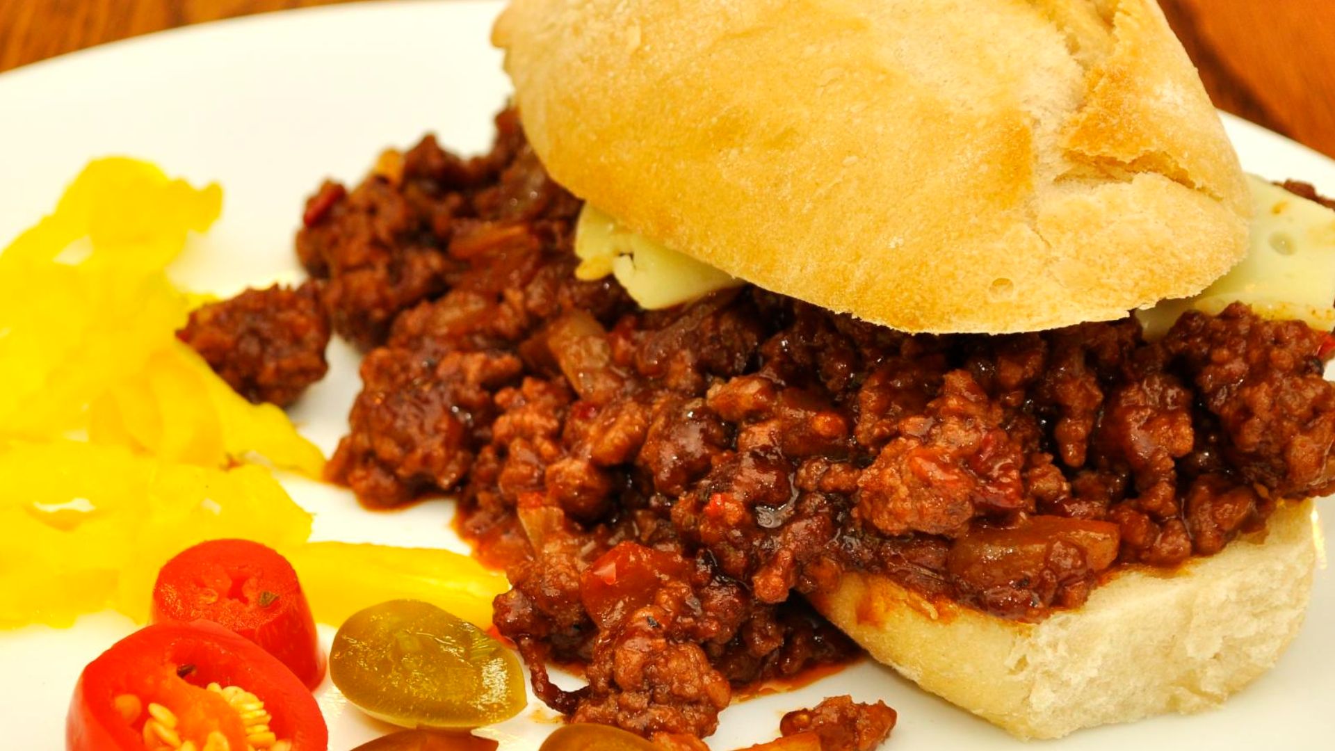 Mmm... sloppy joe with pickled peppers