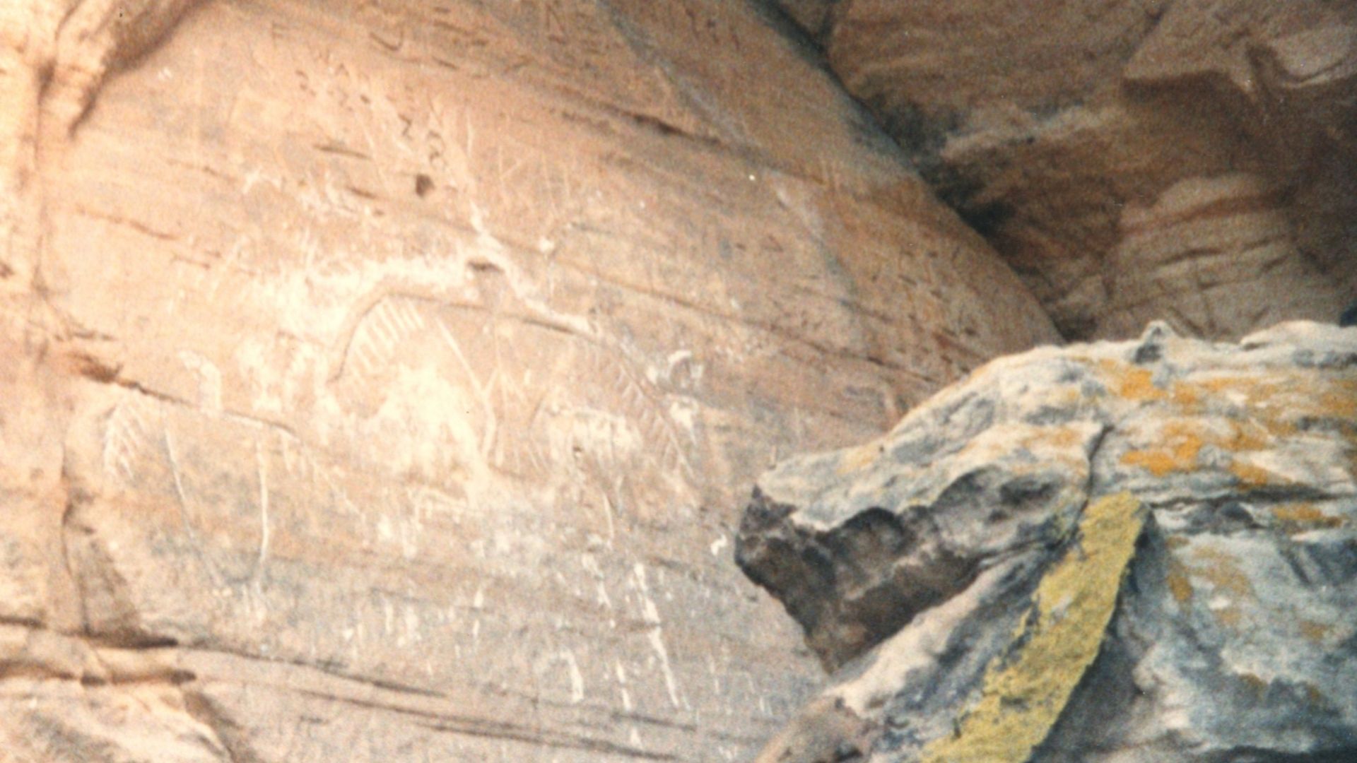 ThunderBird Rock Carved Petroglyph in West Central Wisconsin