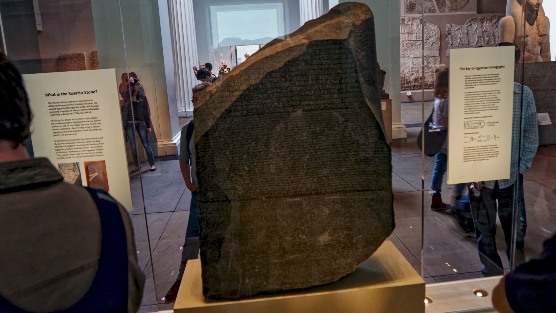 London - Great Russell Street - British Museum - Egyptian Sculpture - The Rosetta Stone, Ptolemaic Perion 196 BC
