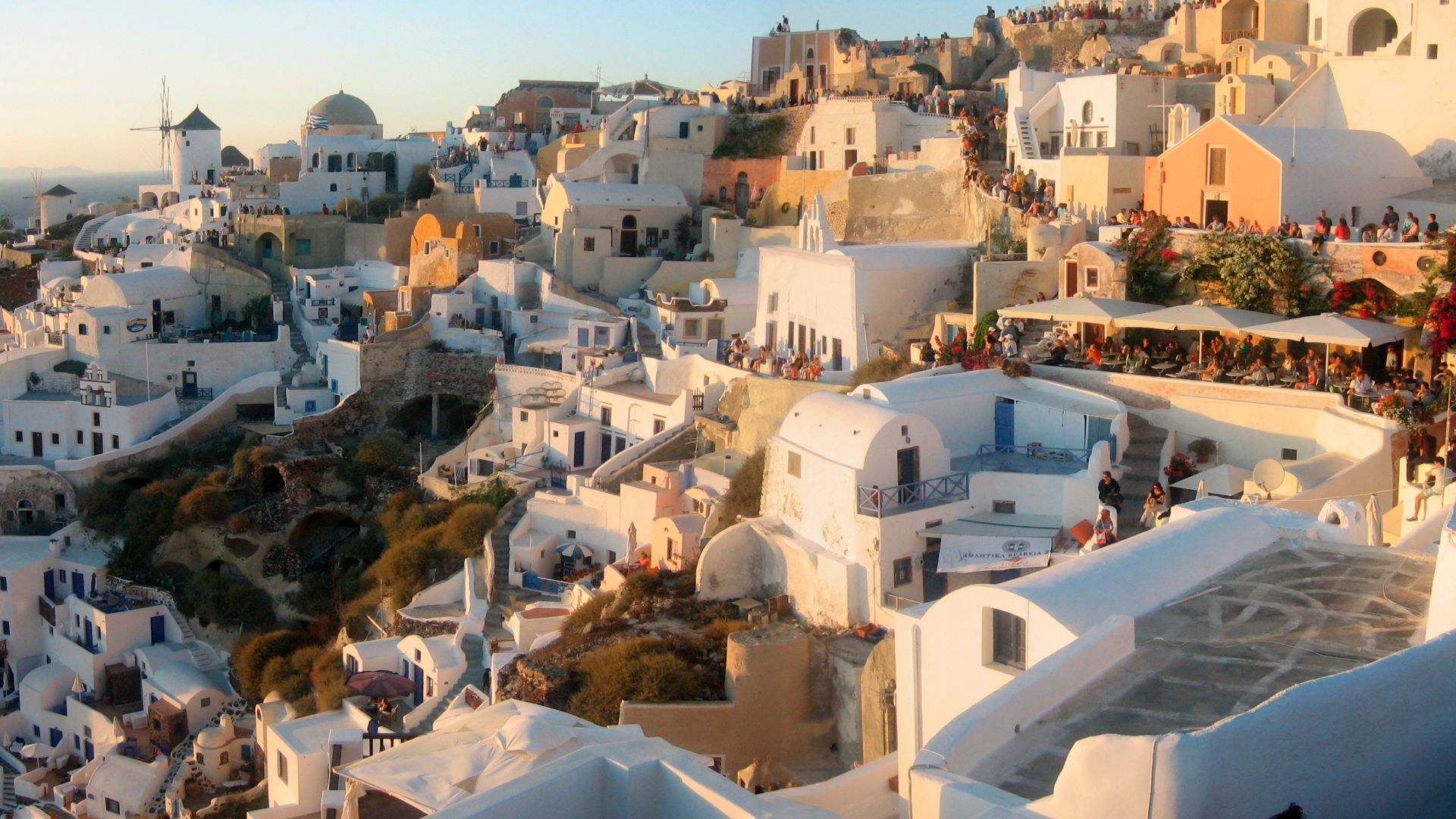 Sunset on Santorini, Greece.