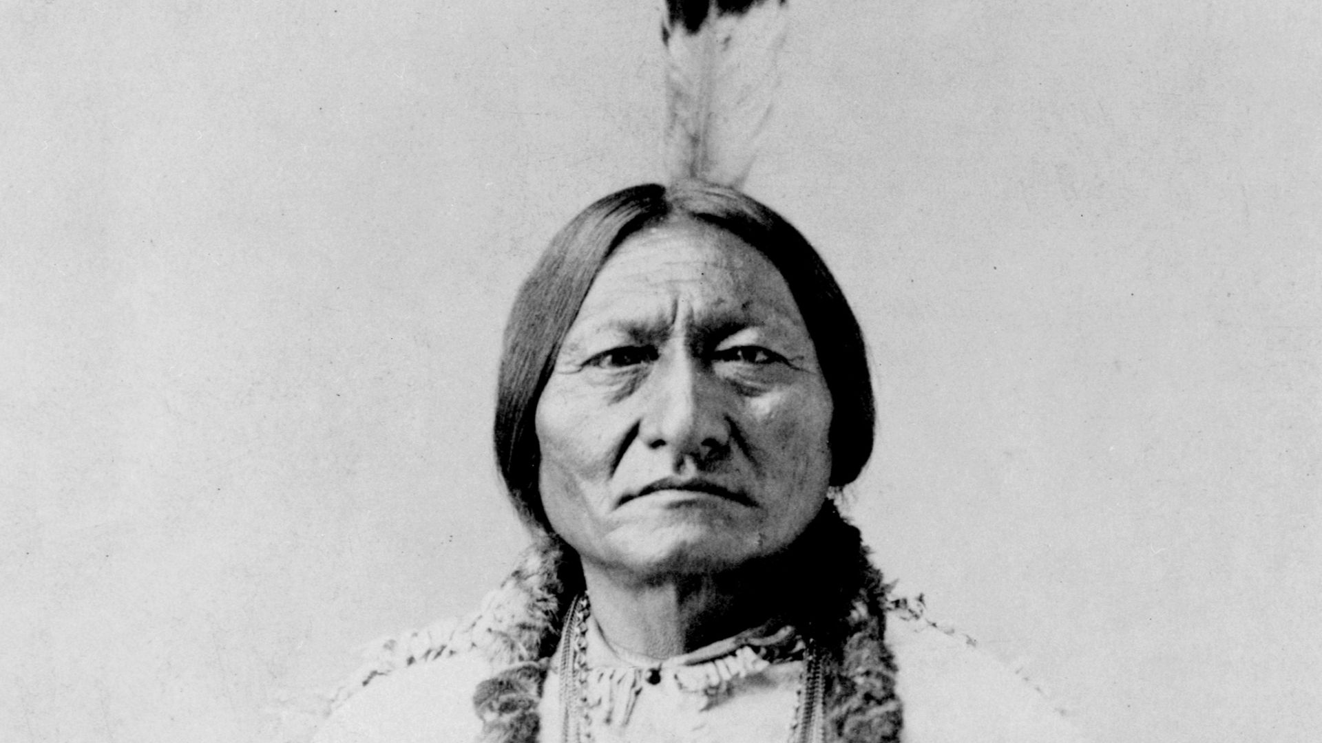 Portrait of Indian chief Sitting Bull (1831-1890).