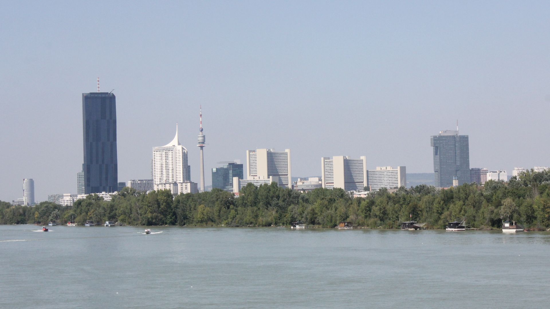 Vienna - view from Donaumarina U2 metro station