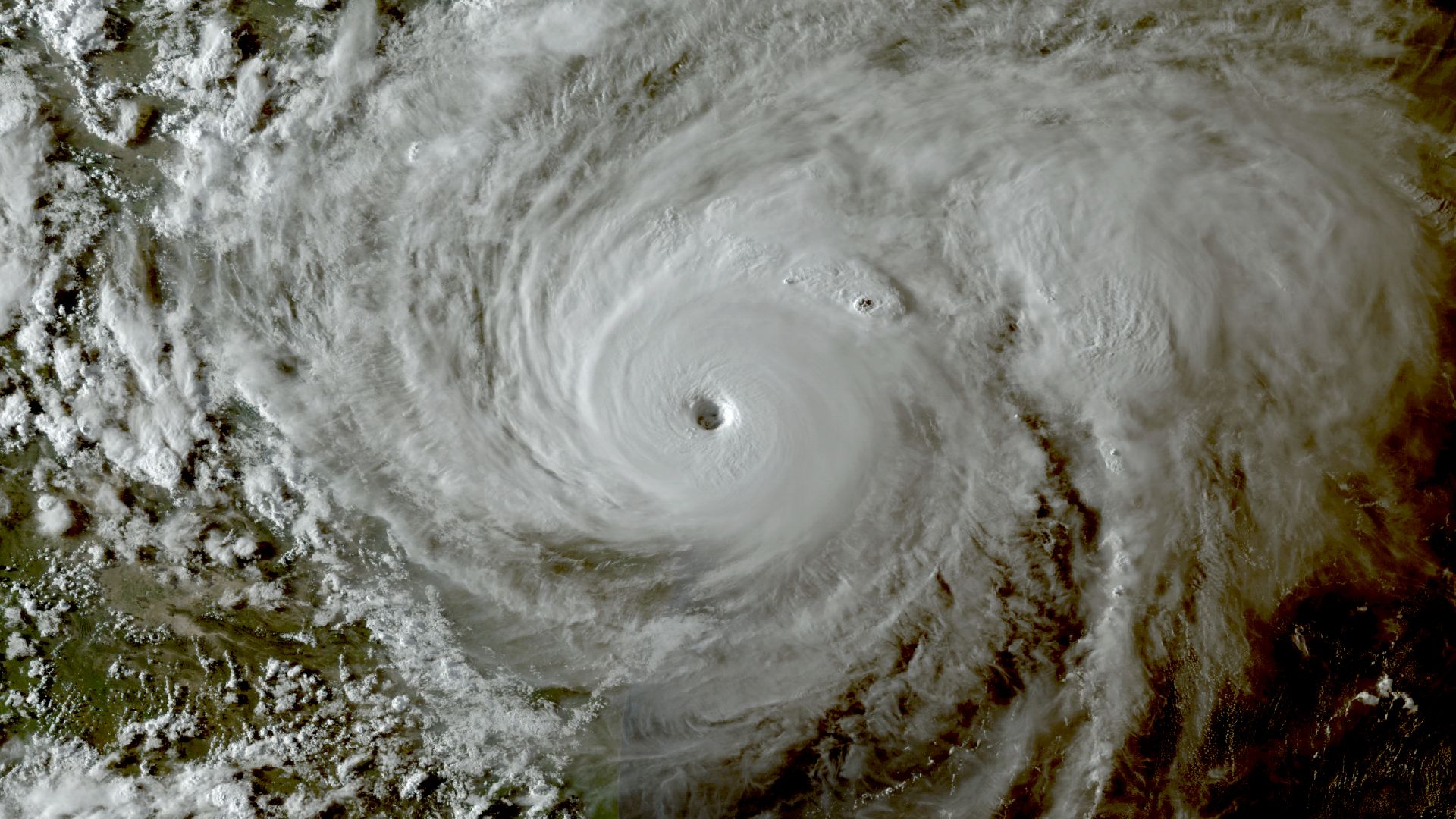 Hurricane Harvey near its peak intensity while approaching Texas on August 25, 2017