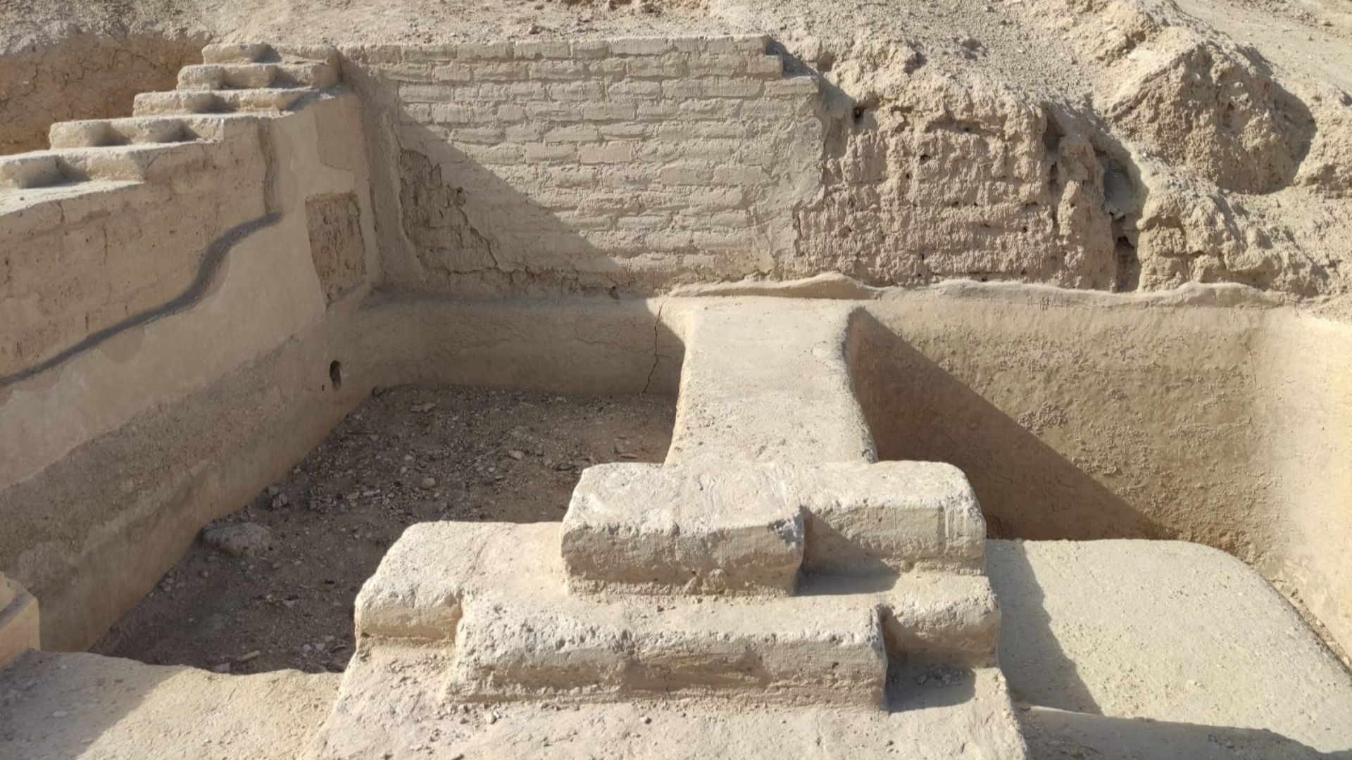 A picture of the world's oldest Mikveh at the Hasmonean royal winter palaces near Jericho. The Mikveh is dated to the Hasmonean Period