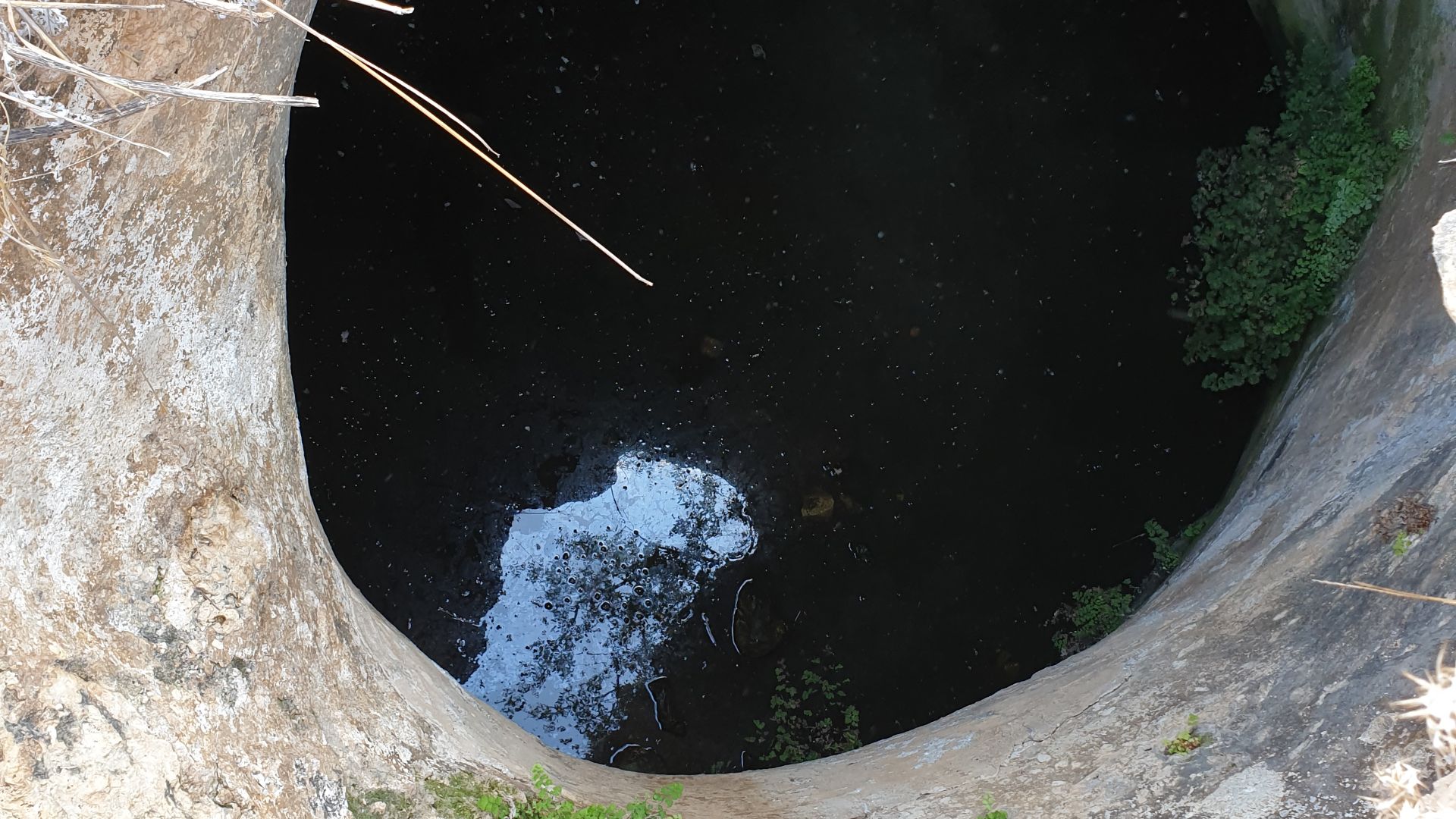 An underground water hole for collecting rain water