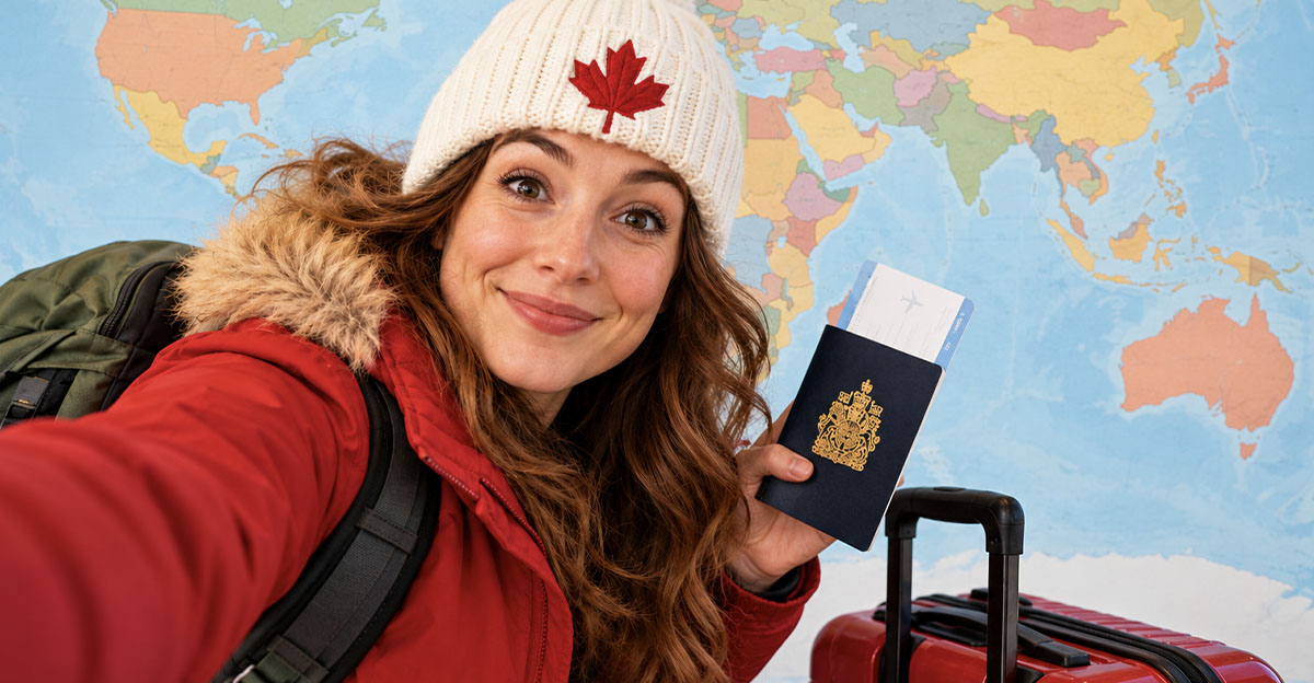 Canadian woman travelling