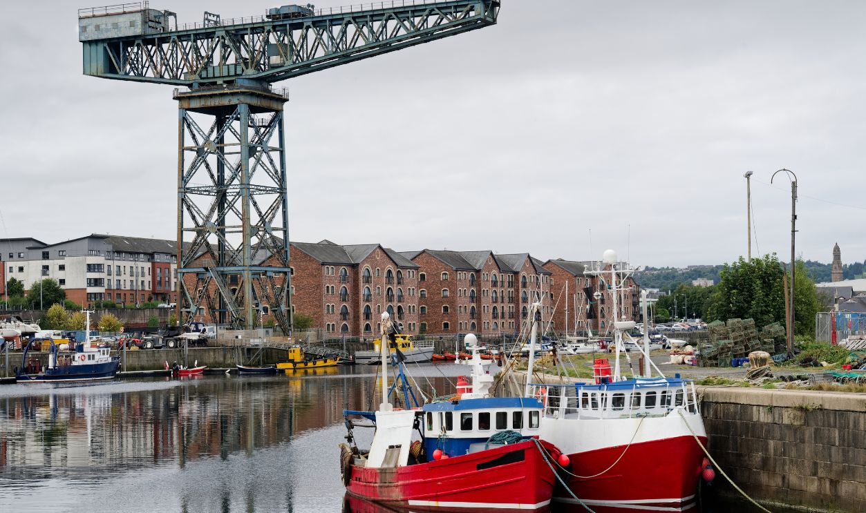 Crane in Port Glasgow at James Watt Dock