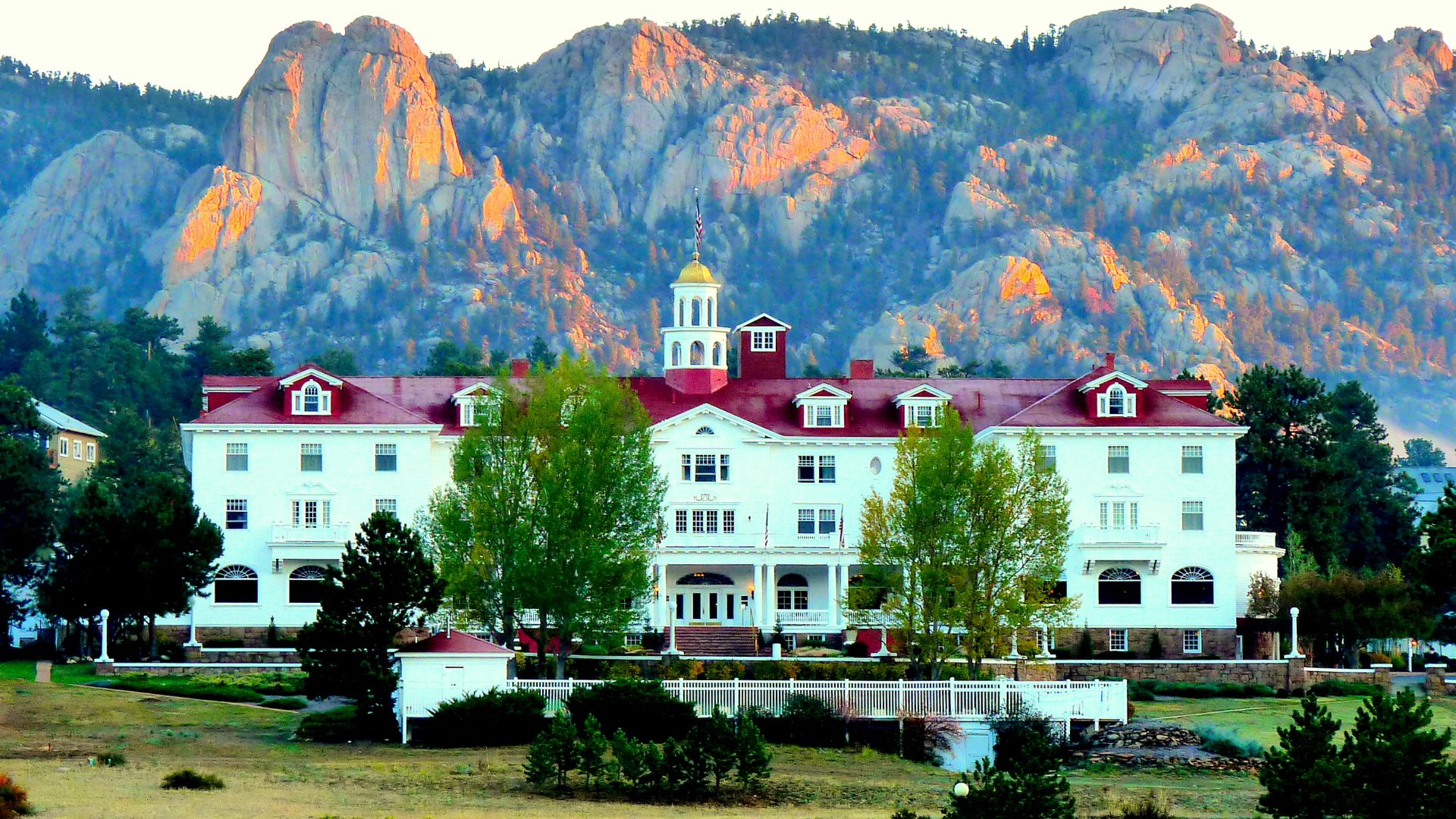 The historic Stanley Hotel in Estes Park, Colorado was established in 1909. Behind The Stanley (as it is known locally) is the
