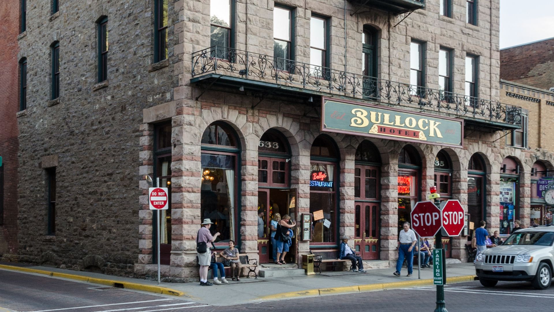 A north view of the Bullock Hotel building in Deadwood, South Dakota