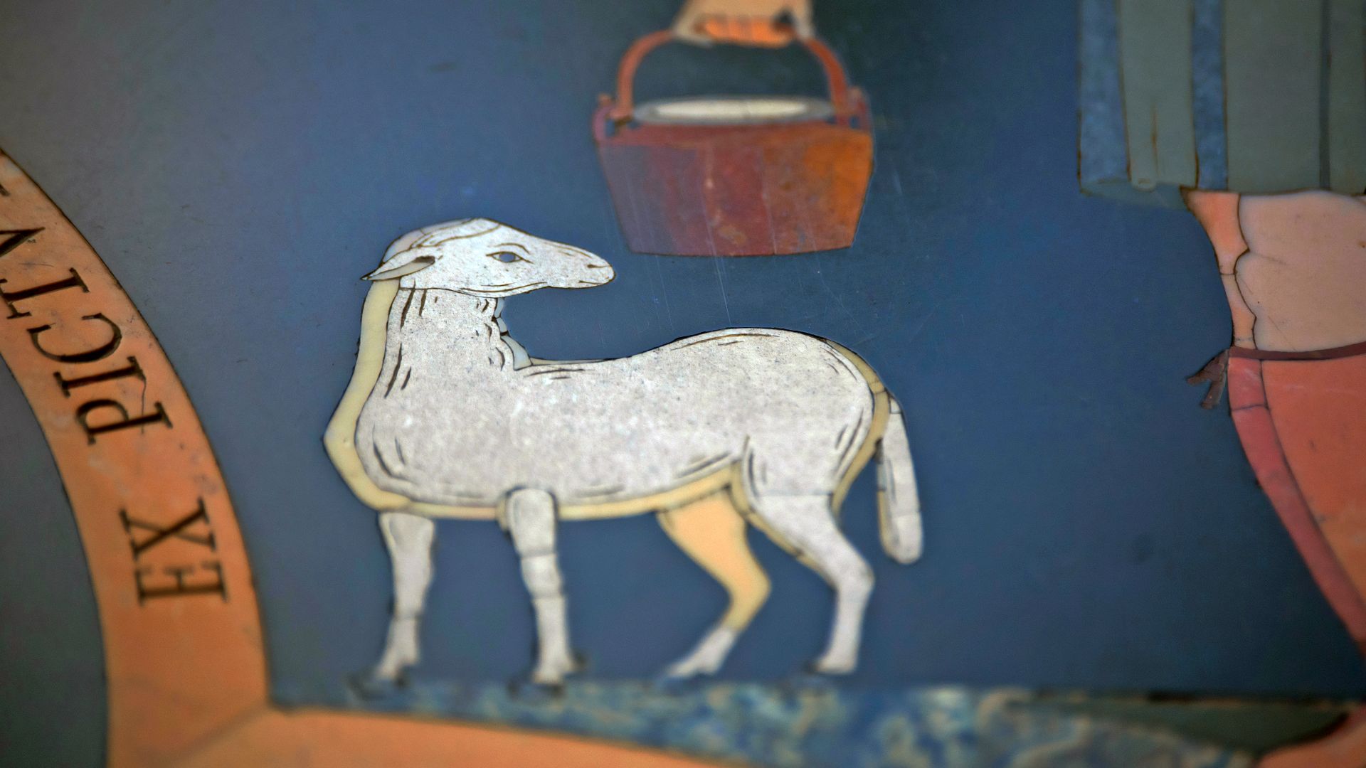 Jesus Christ as the Good Shepherd in art (sheep detail), Vatican Museums, Vatican City.