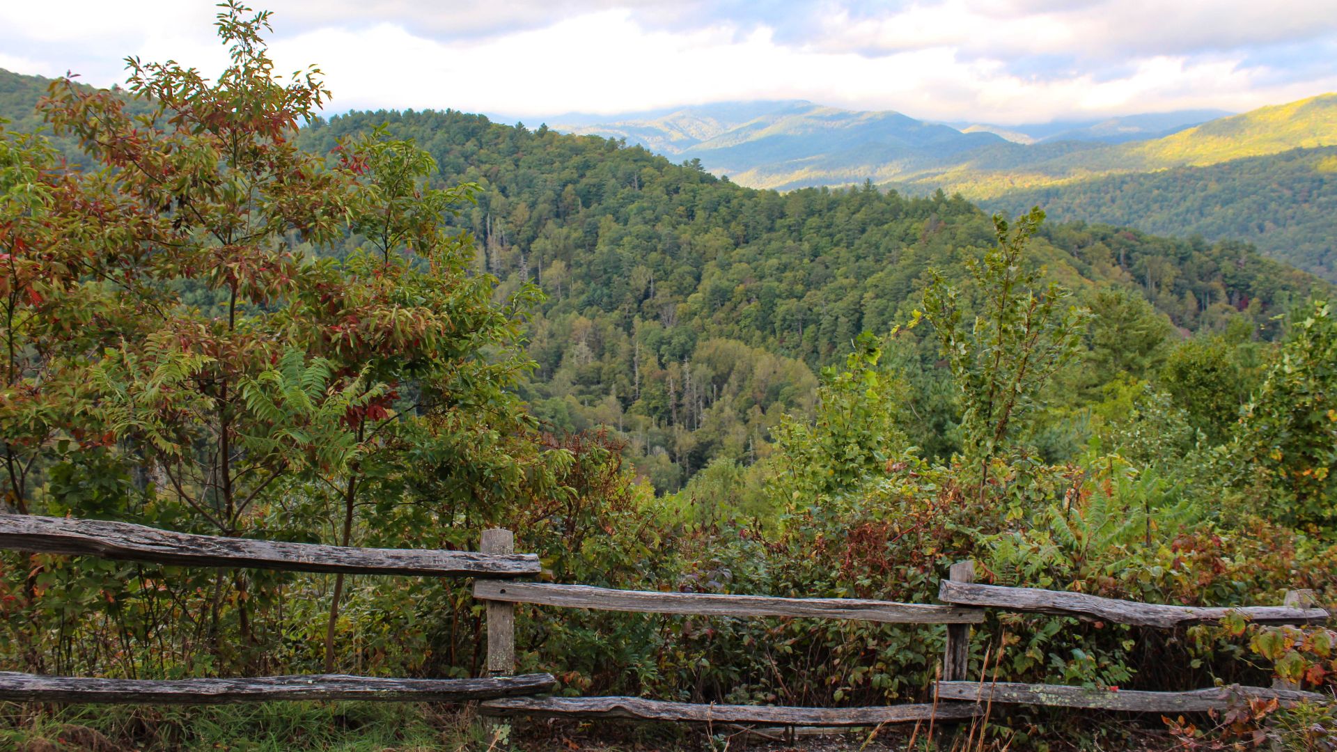Wooden fence overlooking vegetation-covered mountains
Cataloochee
Keywords: Great Smoky Mountains National Park; GRSM; Great Smoky Mountains; North Carolina; Cataloochee; mountains