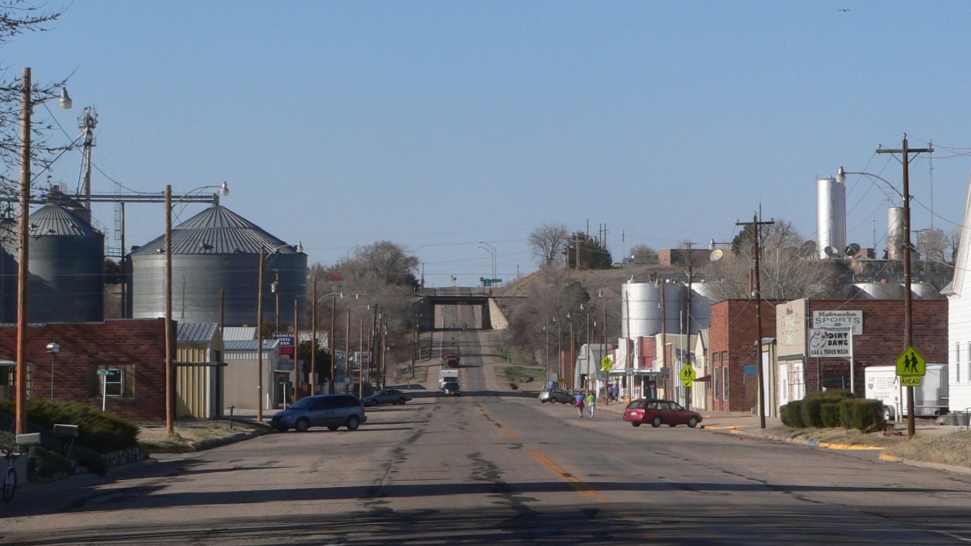 Main Street in Trenton, Nebraska. Camera is facing north.