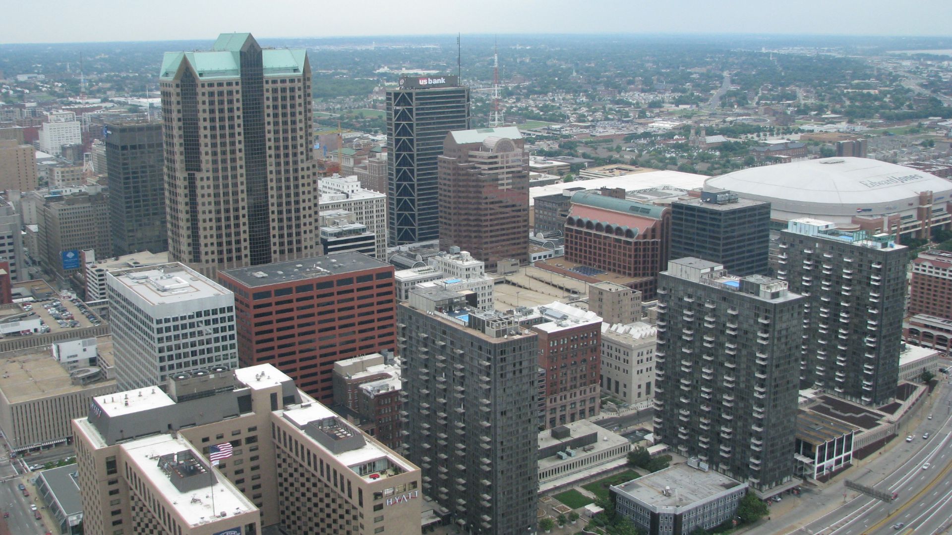 View from the top of the Gateway Arch