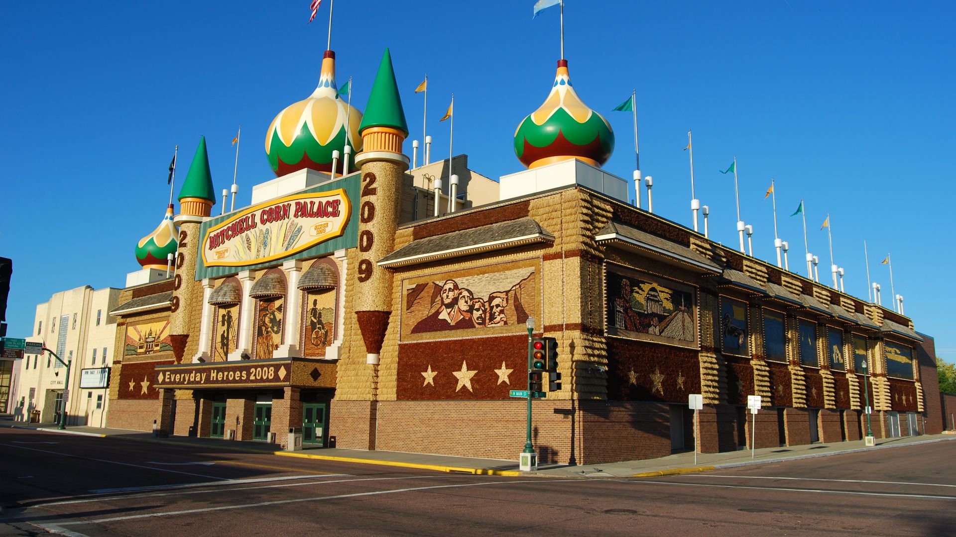 Mitchell Corn Palace, Mitchell, South Dakota. Shown in 2008 decorations.