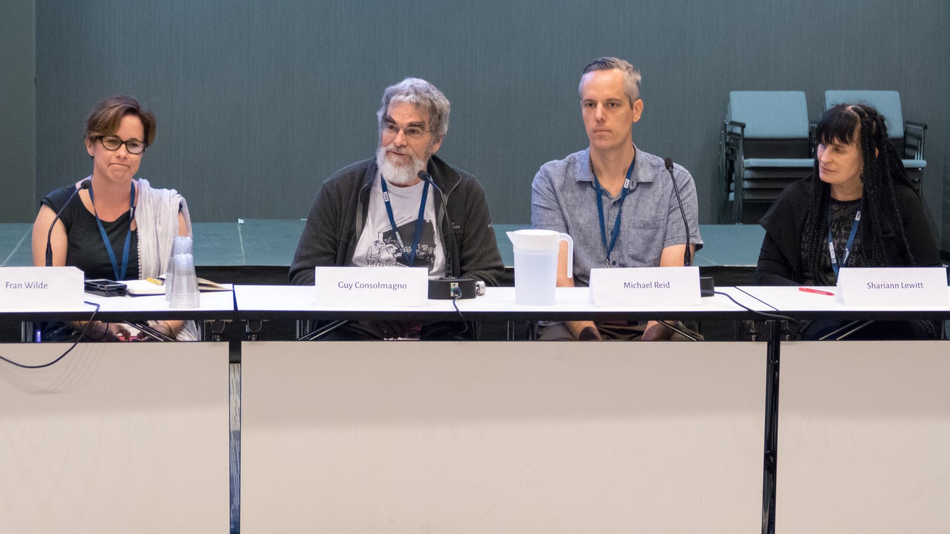 World Science Fiction Convention in Helsinki, 2017.
Role Models. Fran Wilde, Guy Consolmagno, Michael Reid and Shariann Lewitt