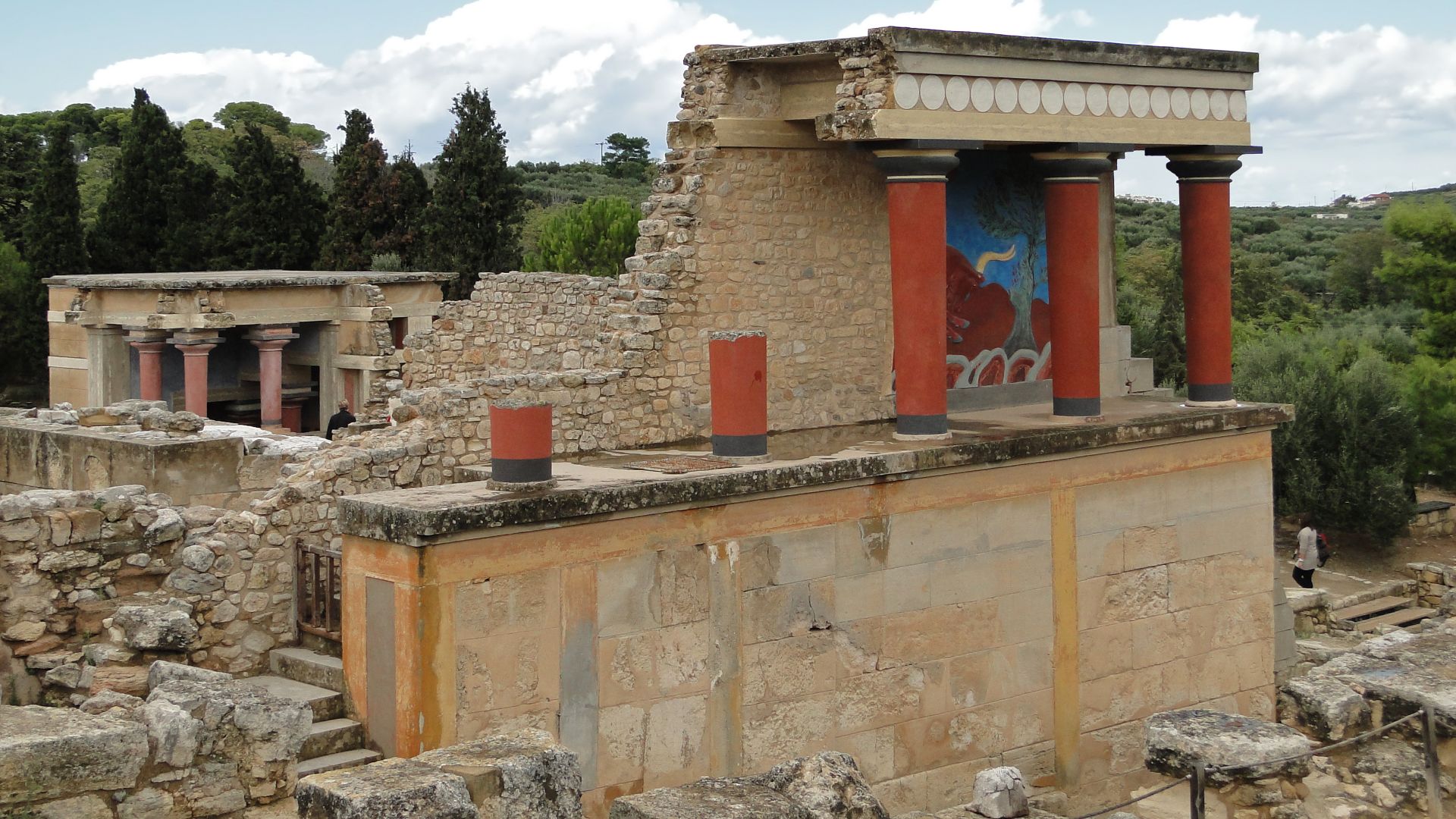 The North Portico in Knossos, Crete, Greece