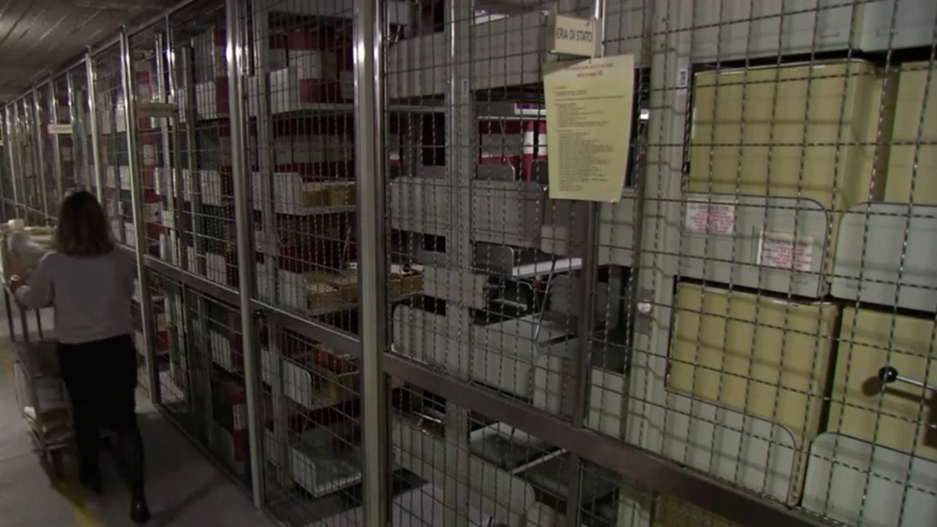 Corridor & shelves inside the Vatican Secret Archive