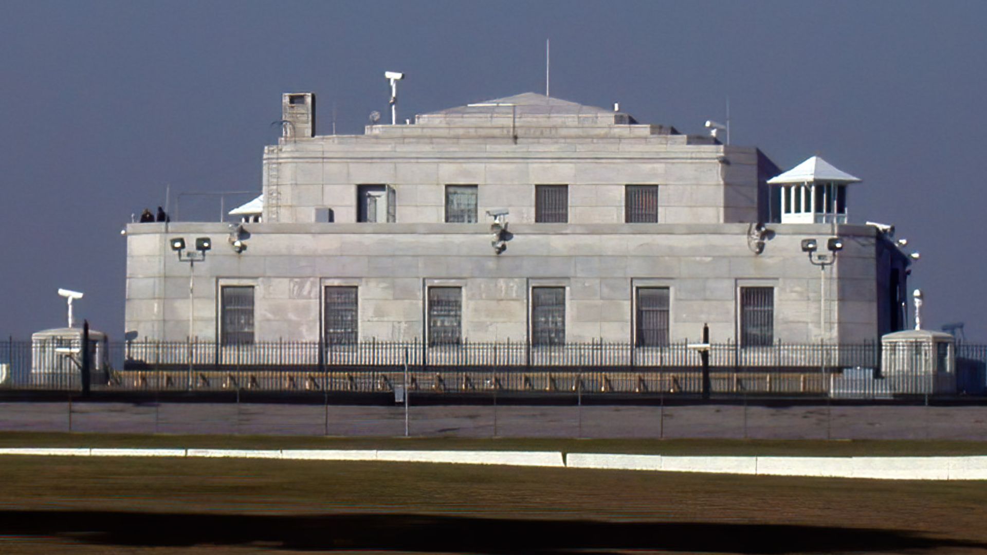 US Gold Bullion Depositiory. You can see the security - Guard Towers, Guards, Wire fences and cameras (circa 2003).