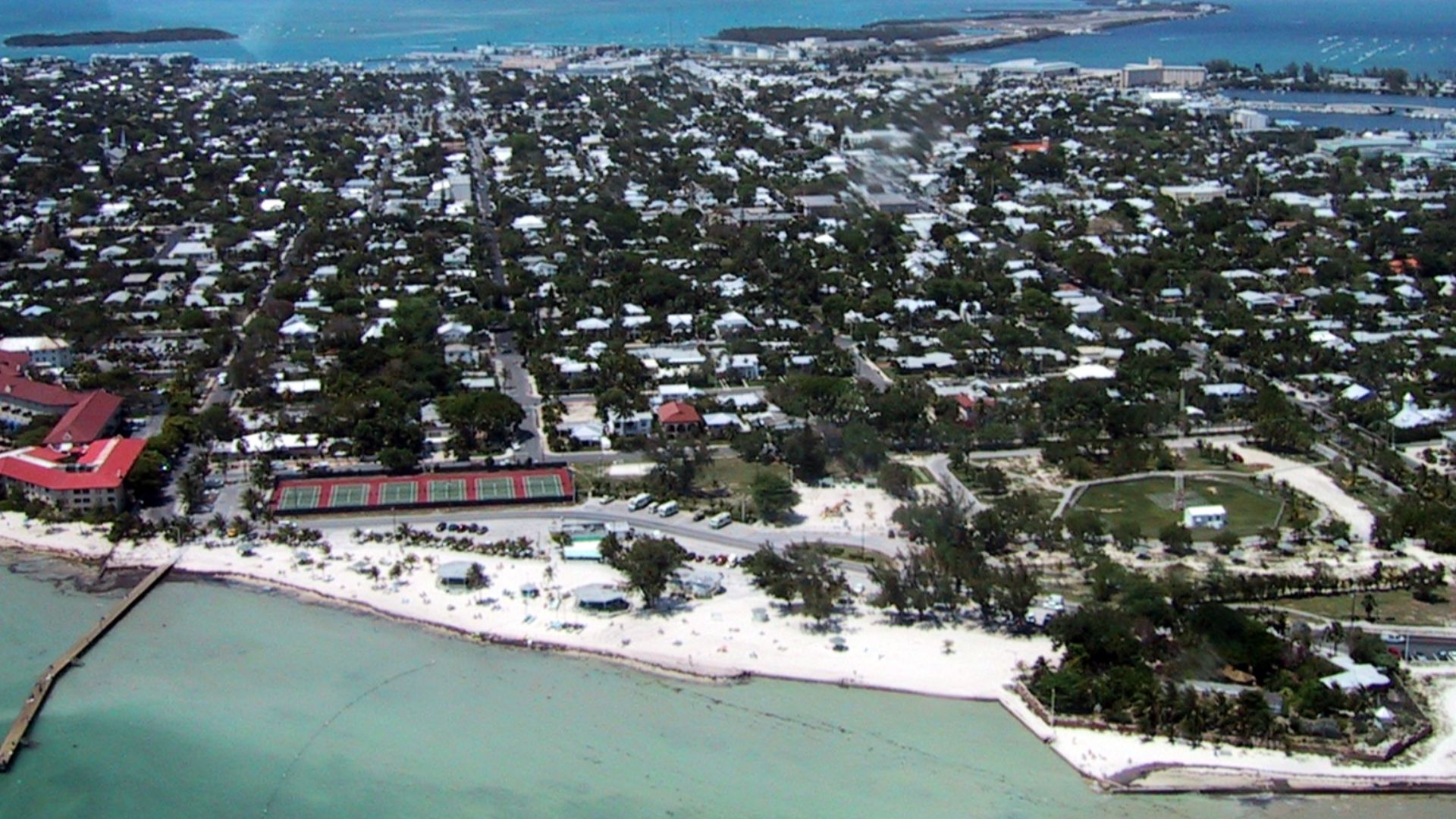 Aerial view of Key West, looking north.
