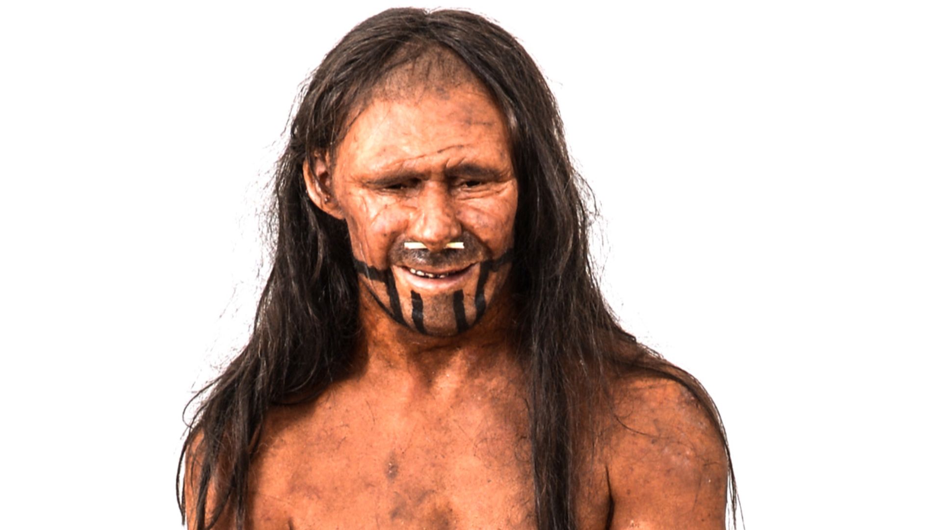 Ricostruzione di Homo sapiens del Paleolitico.