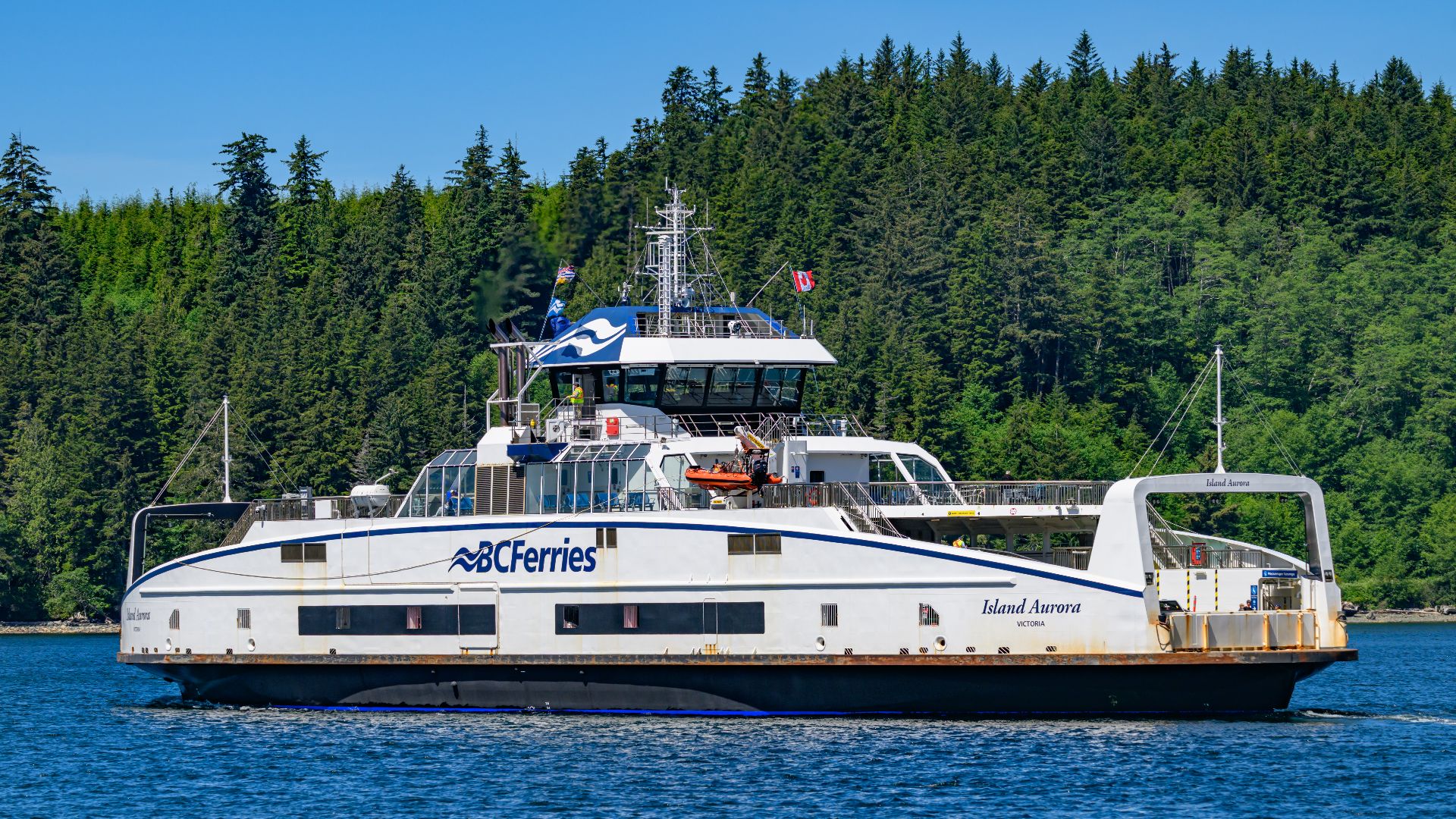 BC Ferries Island‑class hybrid‑electric, Ro-Ro ferry, Island Aurora – IMO 9831763, MMSI 316047946; arriving at Alert Bay (Cormorant Island) from Sointula (Malcolm Island), BC Canada, on June 12, 2026.