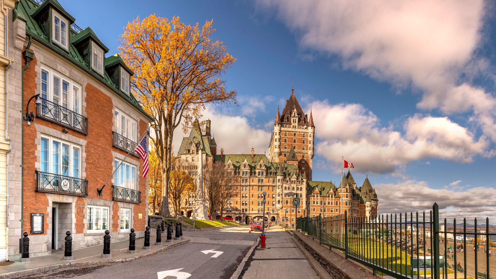 The Château Frontenac from a street of Vieux-Québec. Quebec City, Quebec, Canada.