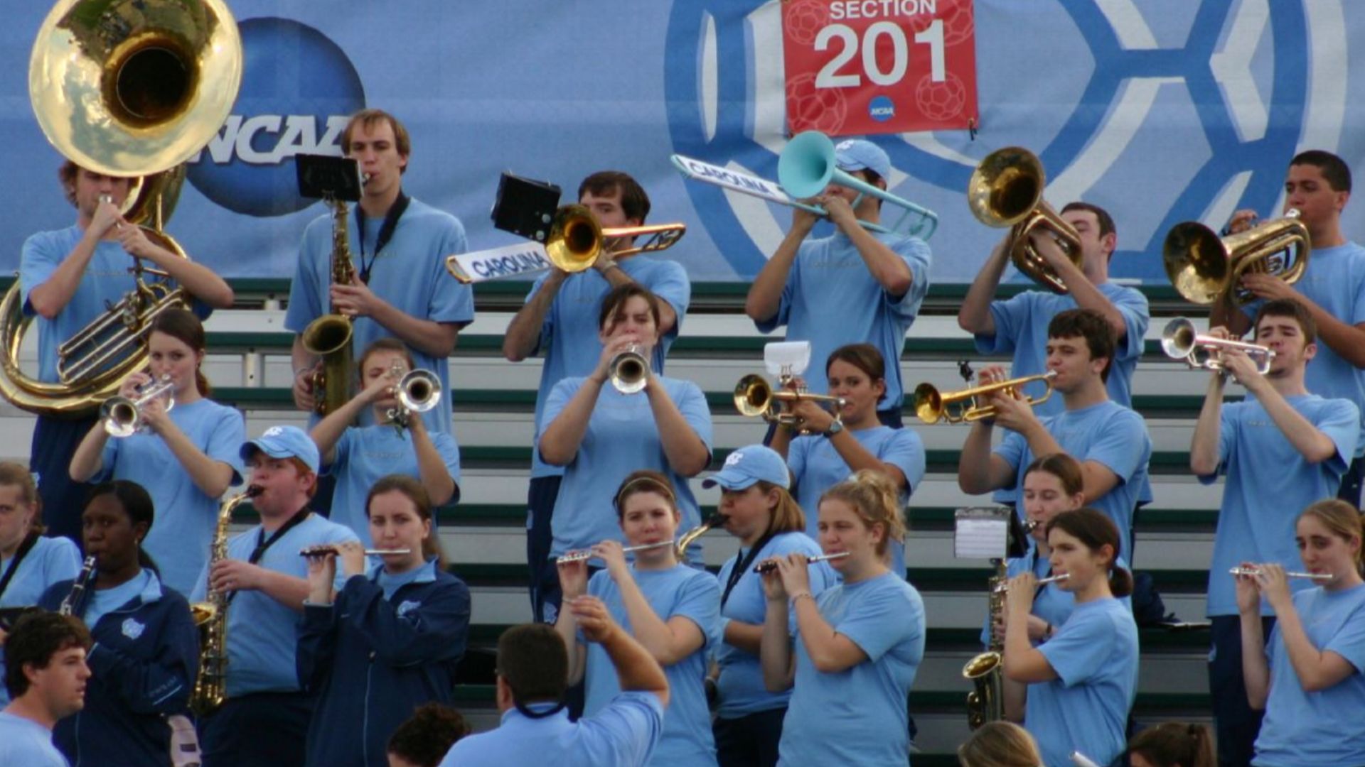 North Carolina Tar Heels pep band at the semifinal of the 2006 Women's College Cup on Friday, December 1st at SAS Soccer Park in Cary, NC