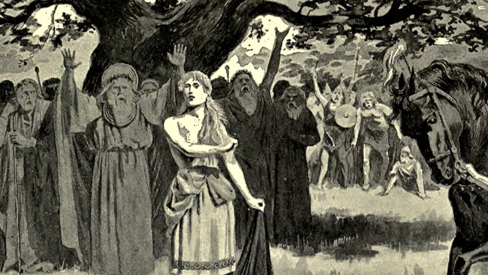 'Boadicea Shows the marks of the Roman Rods' from Beric, the Briton: a story of the Roman invasion by G.A. Henty