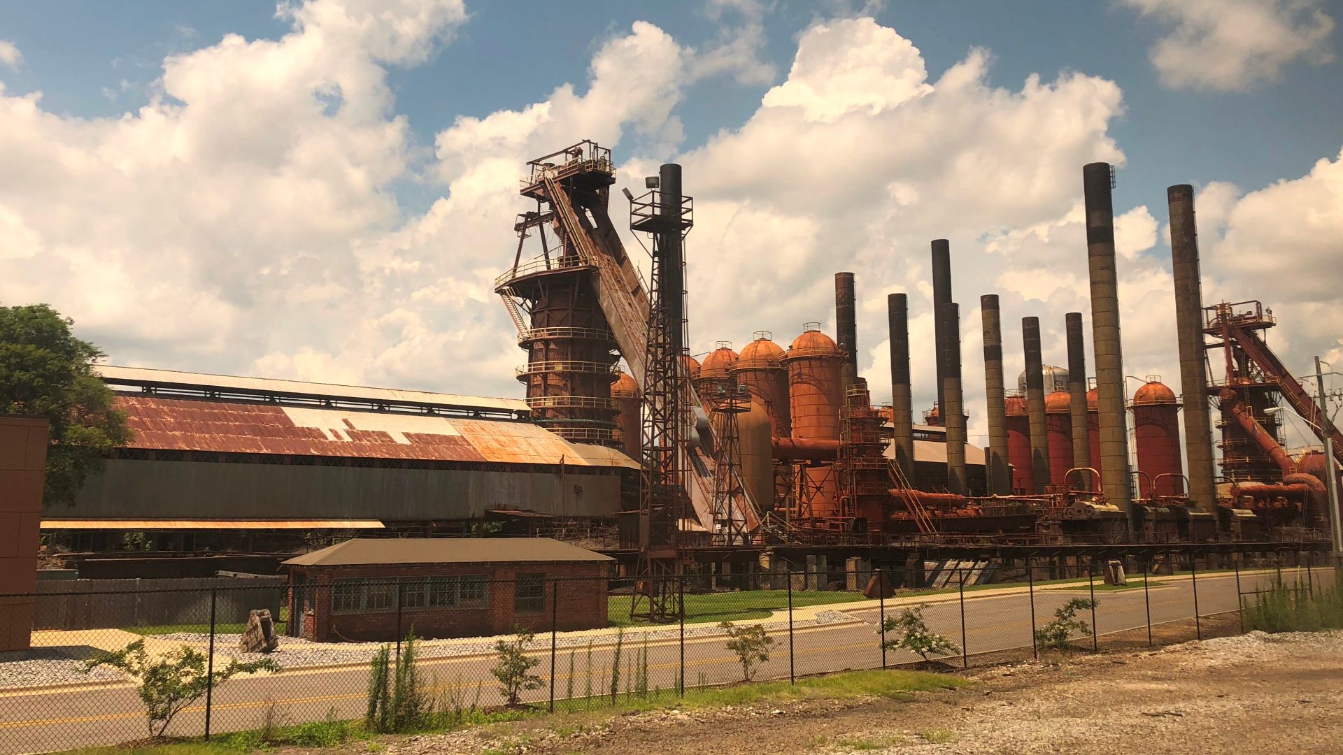 The Sloss Furnaces national historic landmark site in east-Central downtown Birmingham, Alabama. July, 2018.