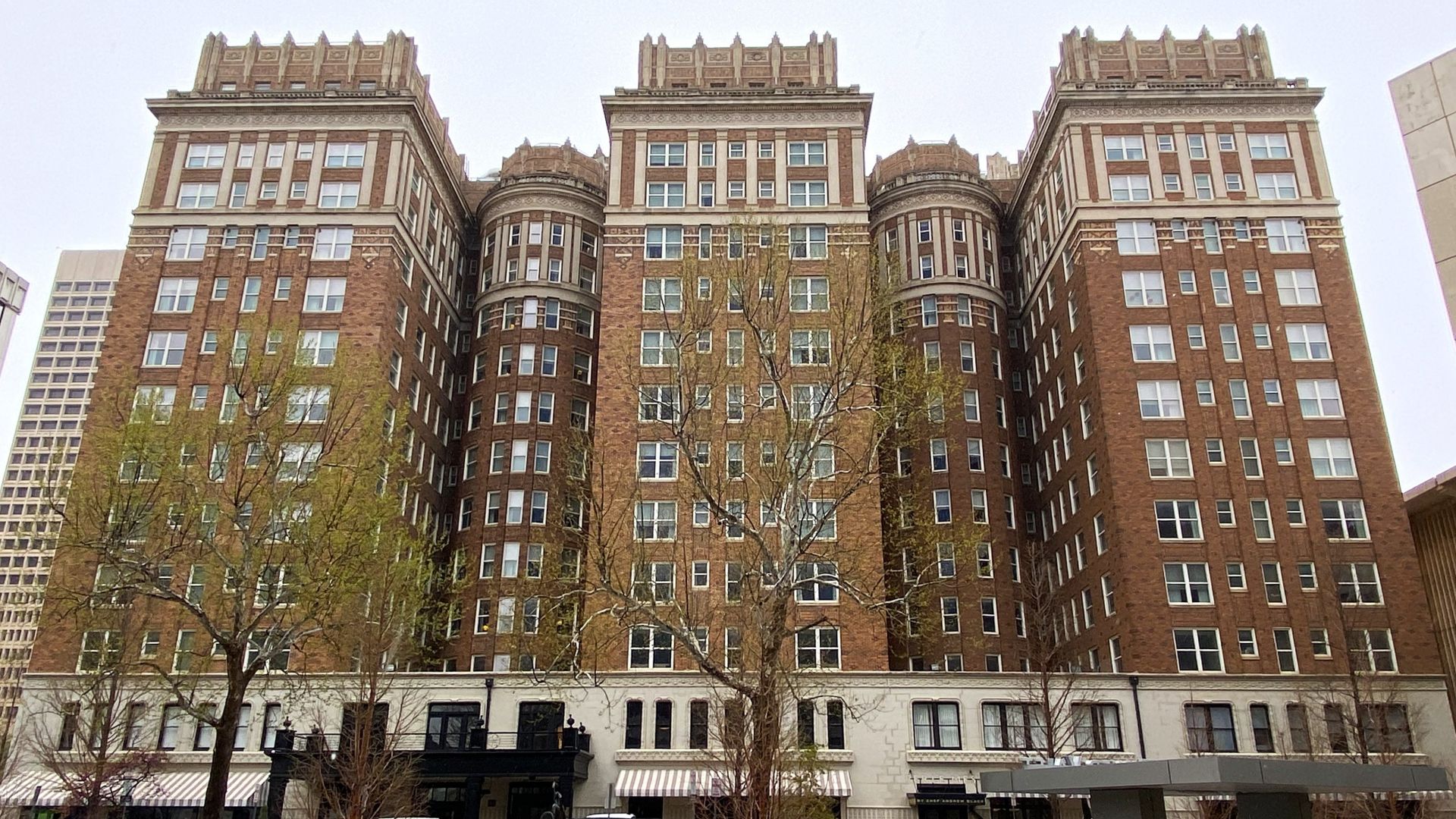 The historic Skirvin Hilton Hotel in Oklahoma City, Oklahoma