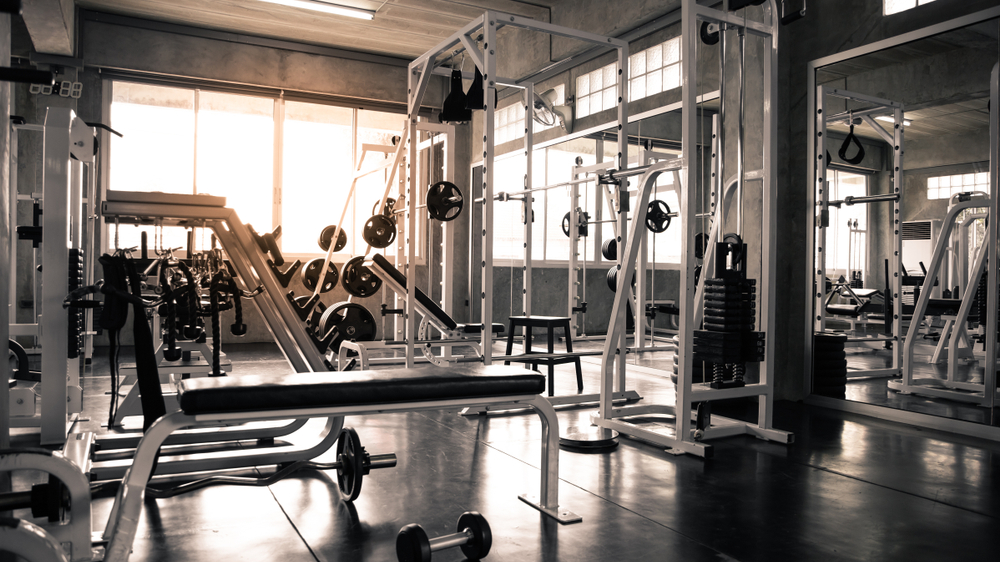 Modern of gym interior with equipment