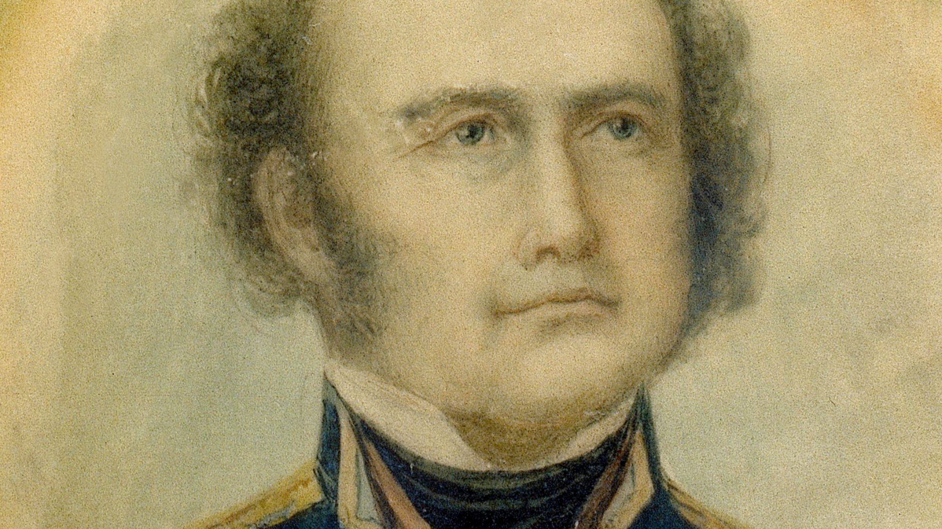 Sir John Franklin, c. 1835, watercolour on parchment, artist unknown, State Library of New South Wales, MIN 25