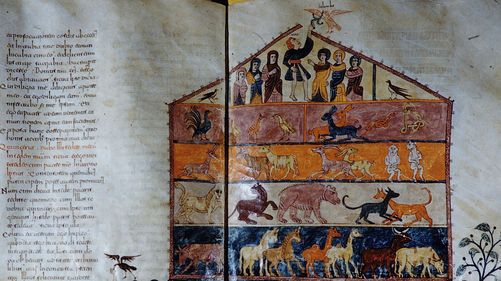 Gerona Beatus, Noahs ark, the flood which wipes out mankind, which had become evil before God.