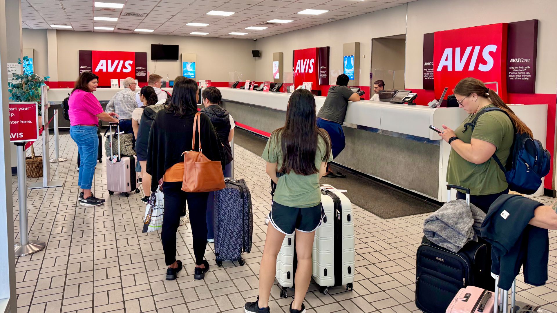 Avis car rental agency at Philadelphia International Airport