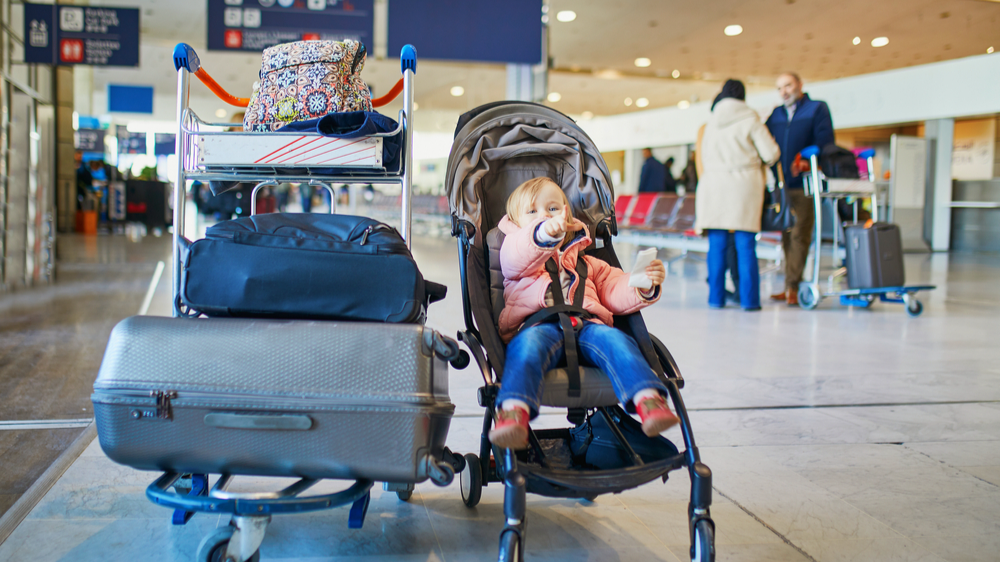 baby stroller at airport