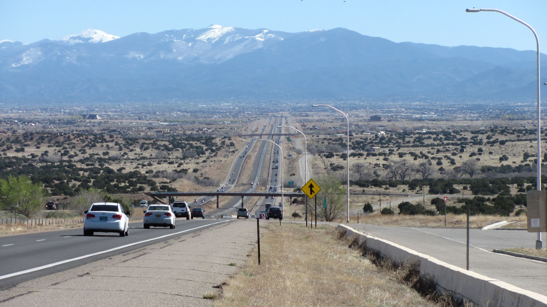 Interstate 25 approaching Santa Fe, Santa Fe County New Mexico