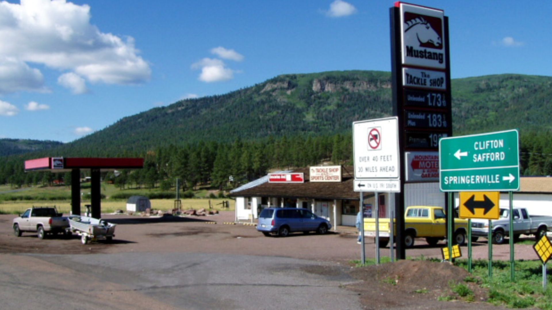 Gas station and tackle shop in Alpine, Arizona