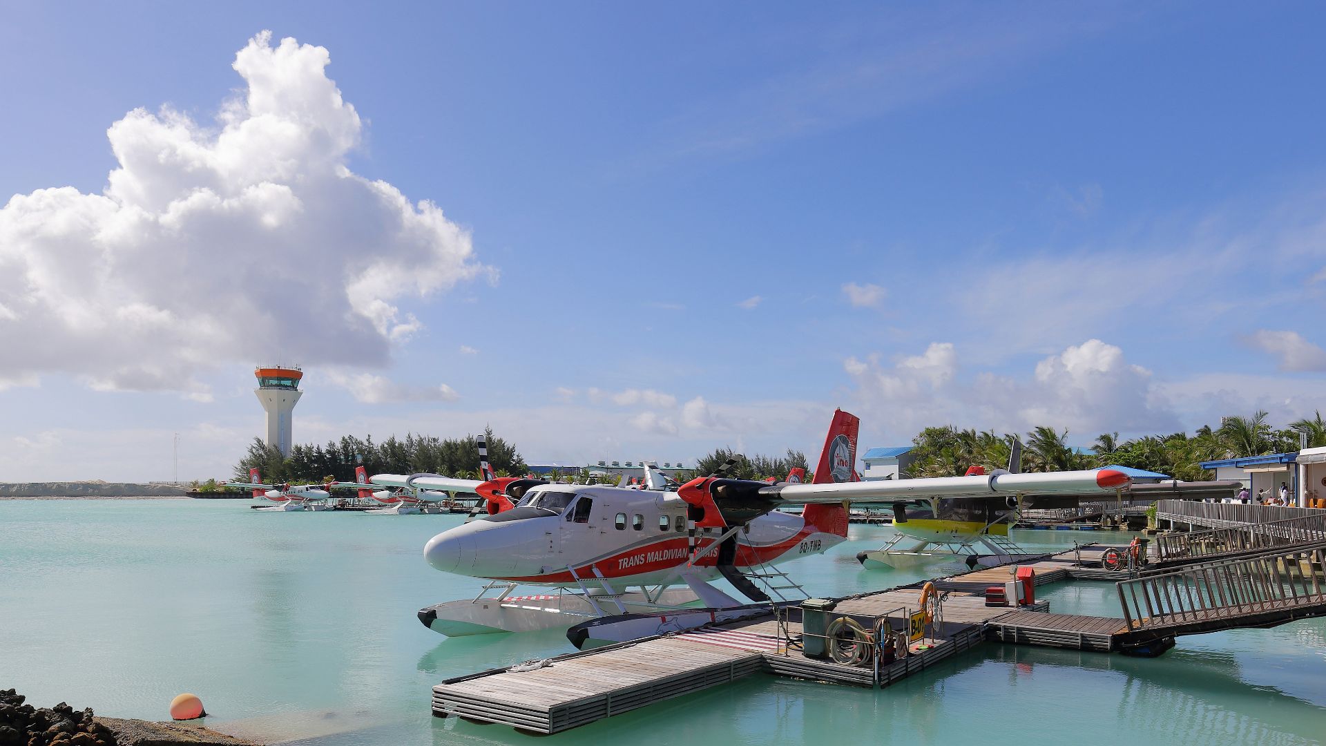 A Trans Maldivian Airways DHC-6 Twin Otter at Velana International Airport, Malé, Maldives.