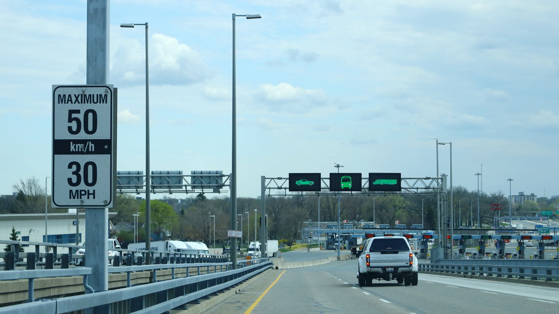 Crossing the Blue Water Bridge from Port Huron, Michigan to Sarnia, Ontario.
