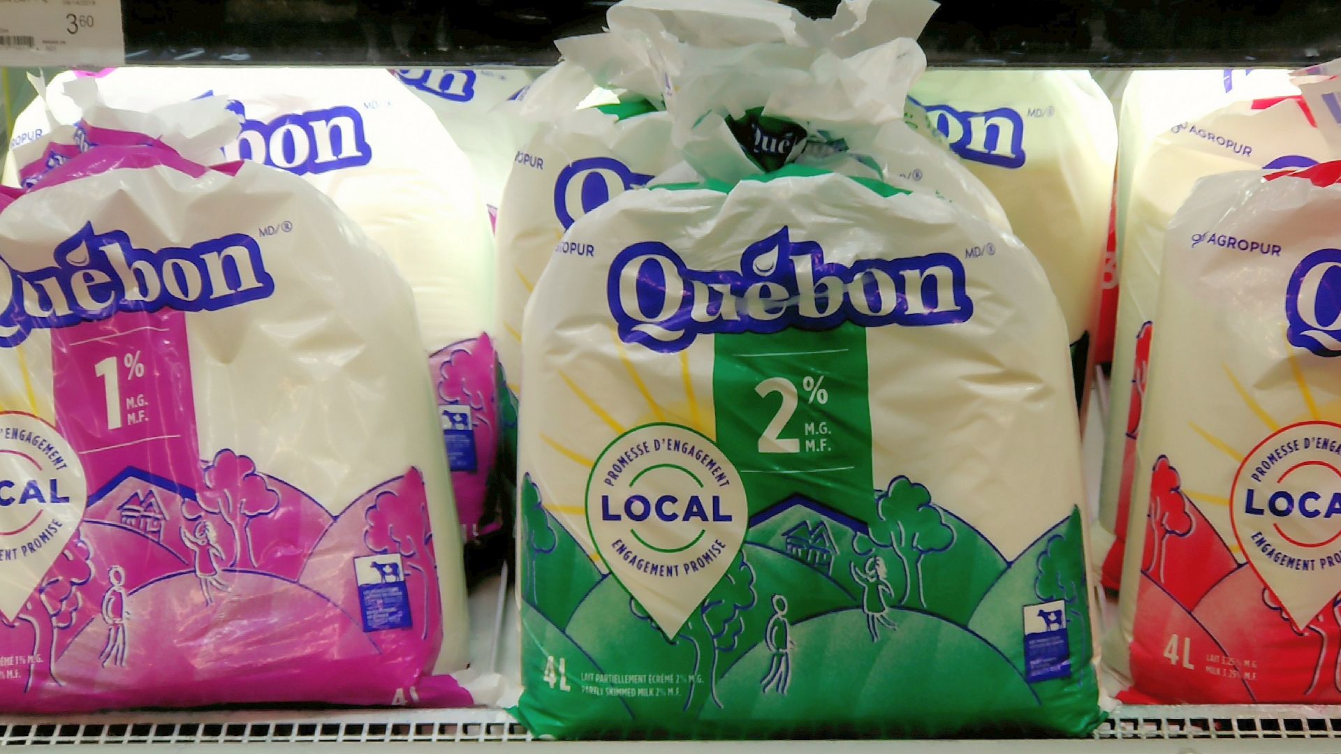 Four litre bagged milk in Quebec.