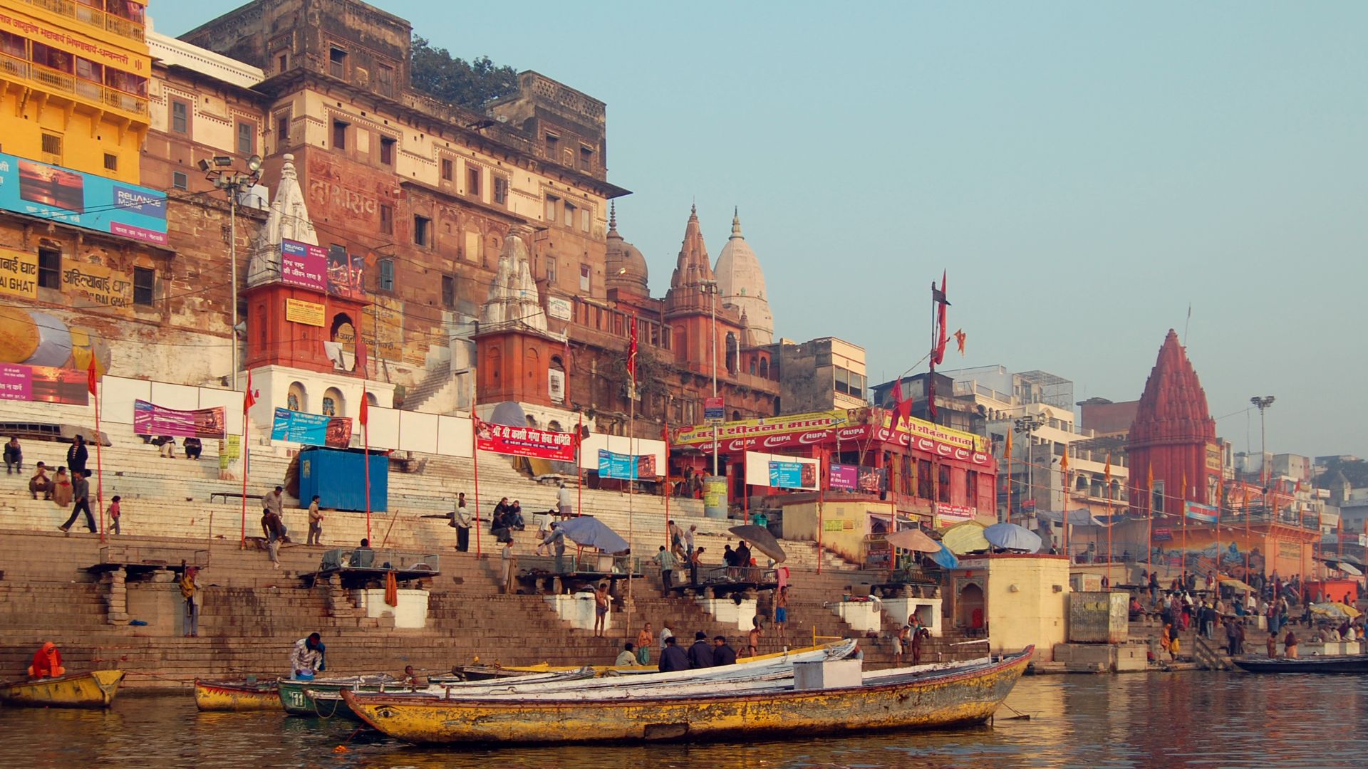 Varansi, India as seen from Ganga river.