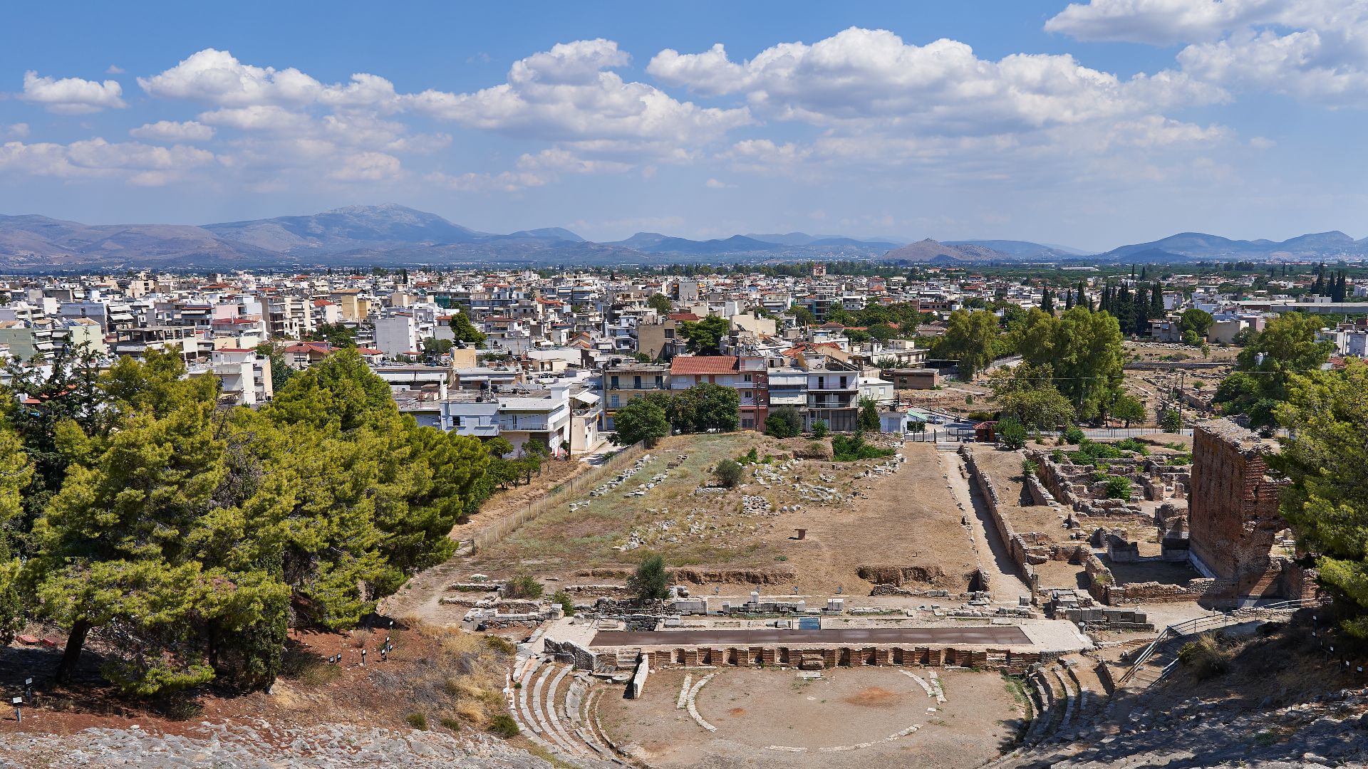 “In the south-eastern foothill of Larissa it was founded during the Hellenistic period (300-250 B.C.) the Theatre. Theatre that could host up to 20,000 spectators constitutes one of the biggest ancient theatres in Greece. In its long-lasting use it entert