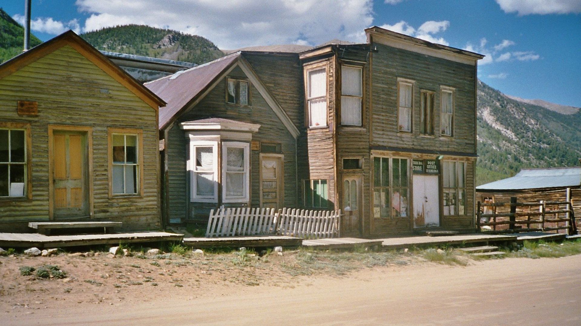 Scene in the ghost town of St. Elmo in Chaffee County, Colorado, United States.  The entire community is listed as a historic district on the National Register of Historic Places.