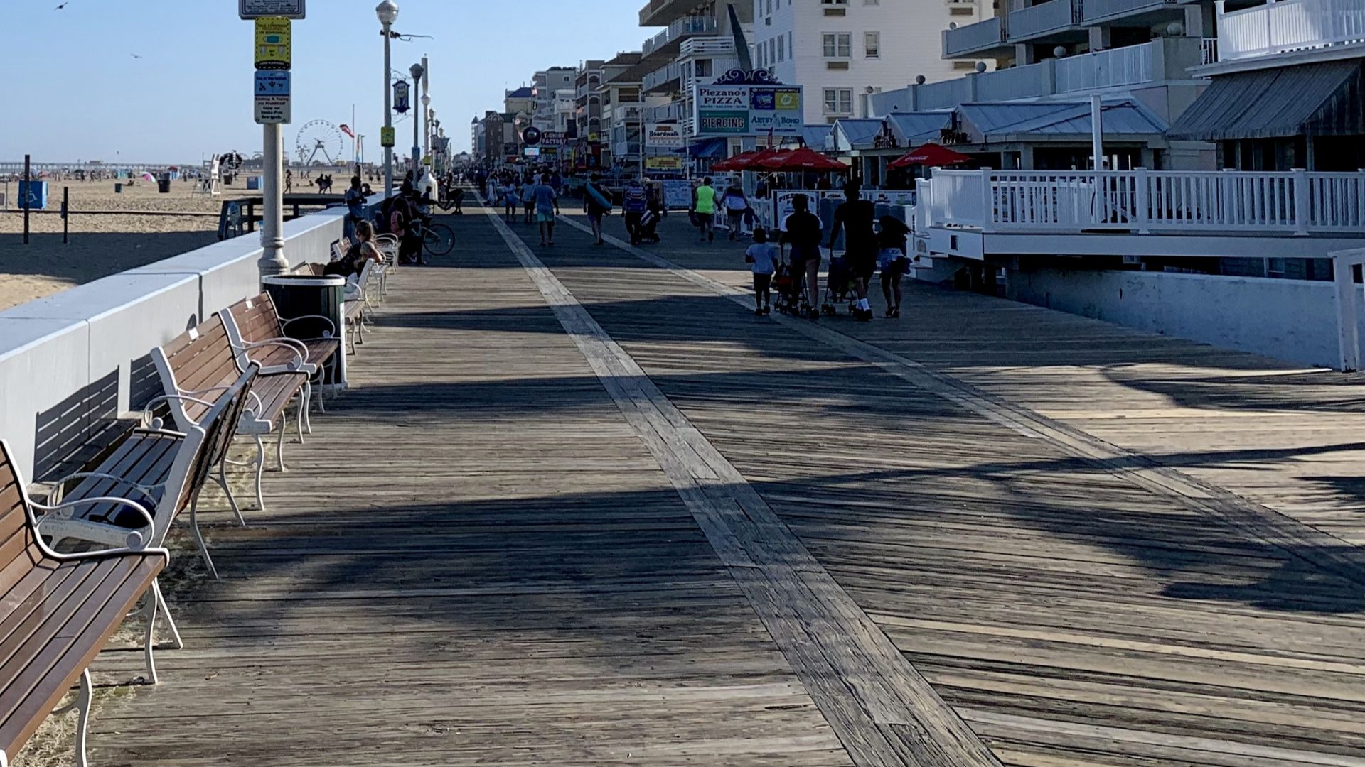The boardwalk in Ocean City, Maryland.