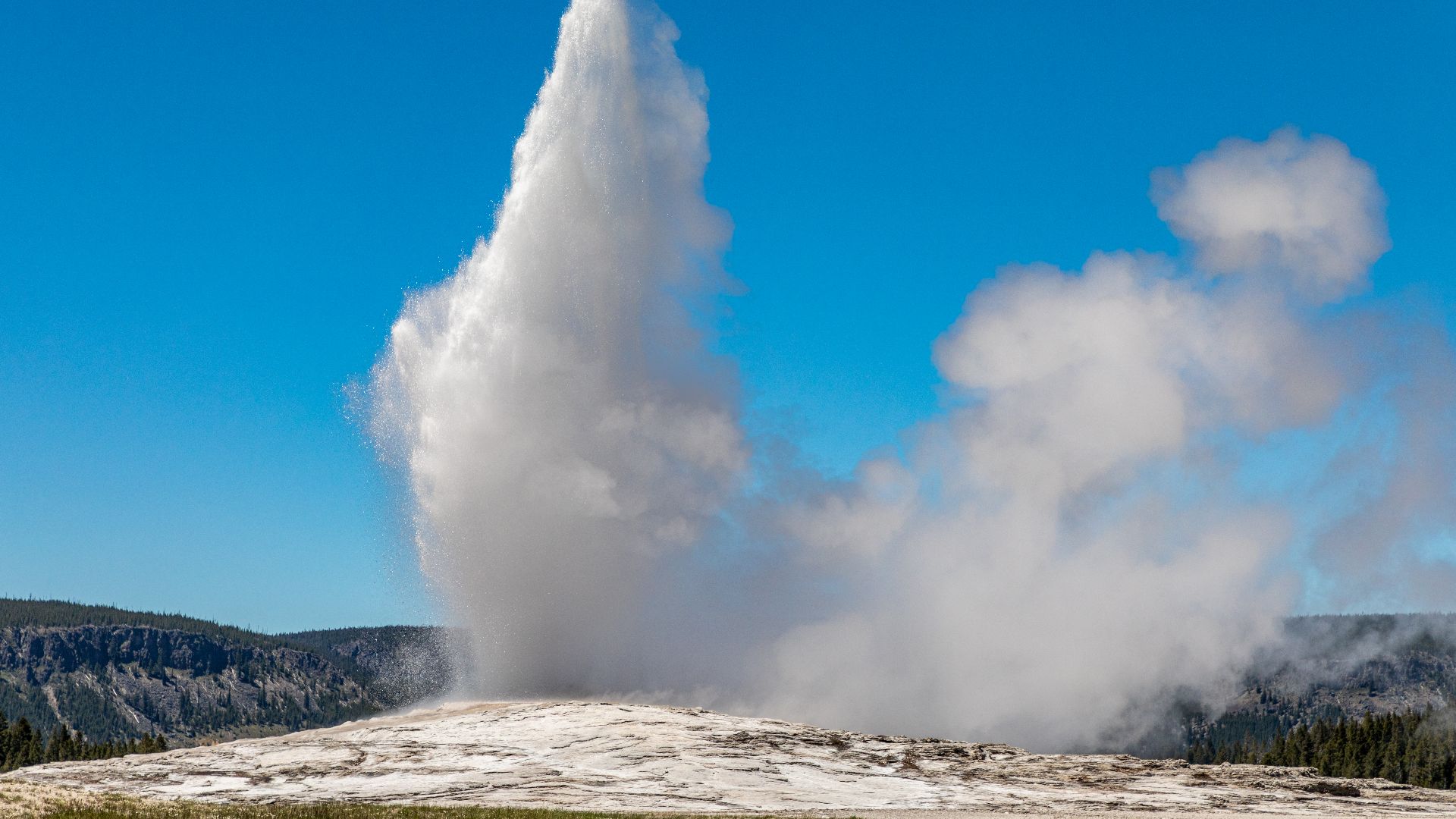 Eruption of the Old Faithful Geyser in Yellowstone National Park, Wyoming, USAYellowstone National Park was founded on March 1, 1872, and is considered the world’s first national park. It is located primarily in the state of Wyoming, but also extends into