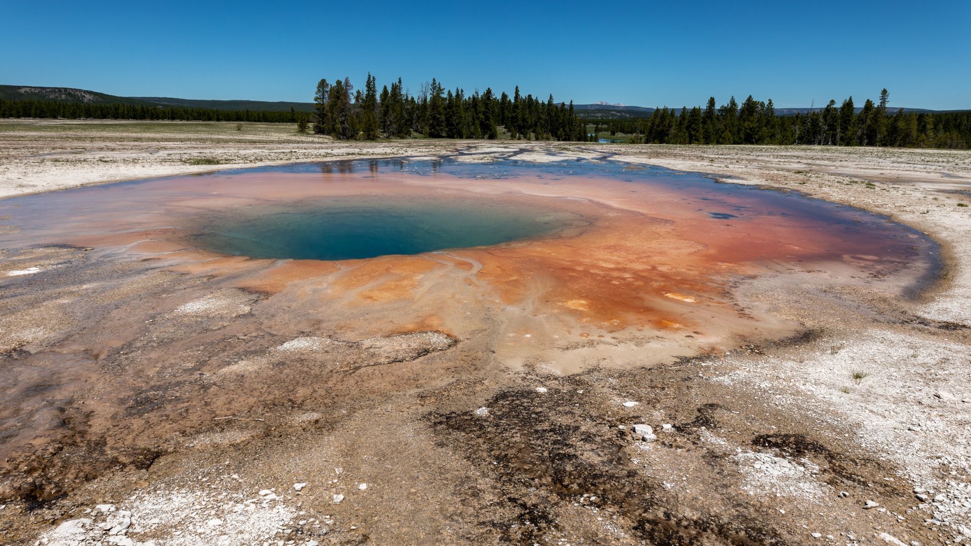 Opal Pool in the Yellowstone National Park, Wyoming, USAYellowstone National Park was founded on March 1, 1872, and is considered the world’s first national park. It is located primarily in the state of Wyoming, but also extends into Montana and Idaho. Th