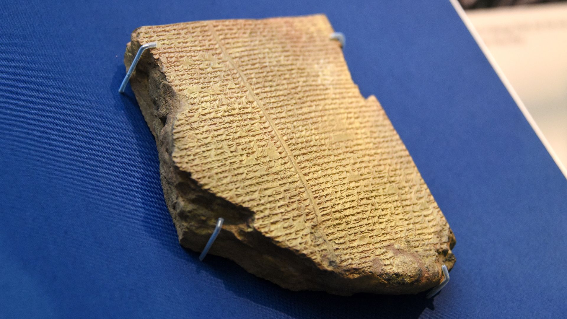 This clay tablet, which was excavated by Hormuzd Rassam, dates back to the Neo-Assyrian Period, 7th century BC. It narrates the so-called the Babylonian Flood Story. Mr. George Smith was the man who transliterated and read that story. From the Library of 