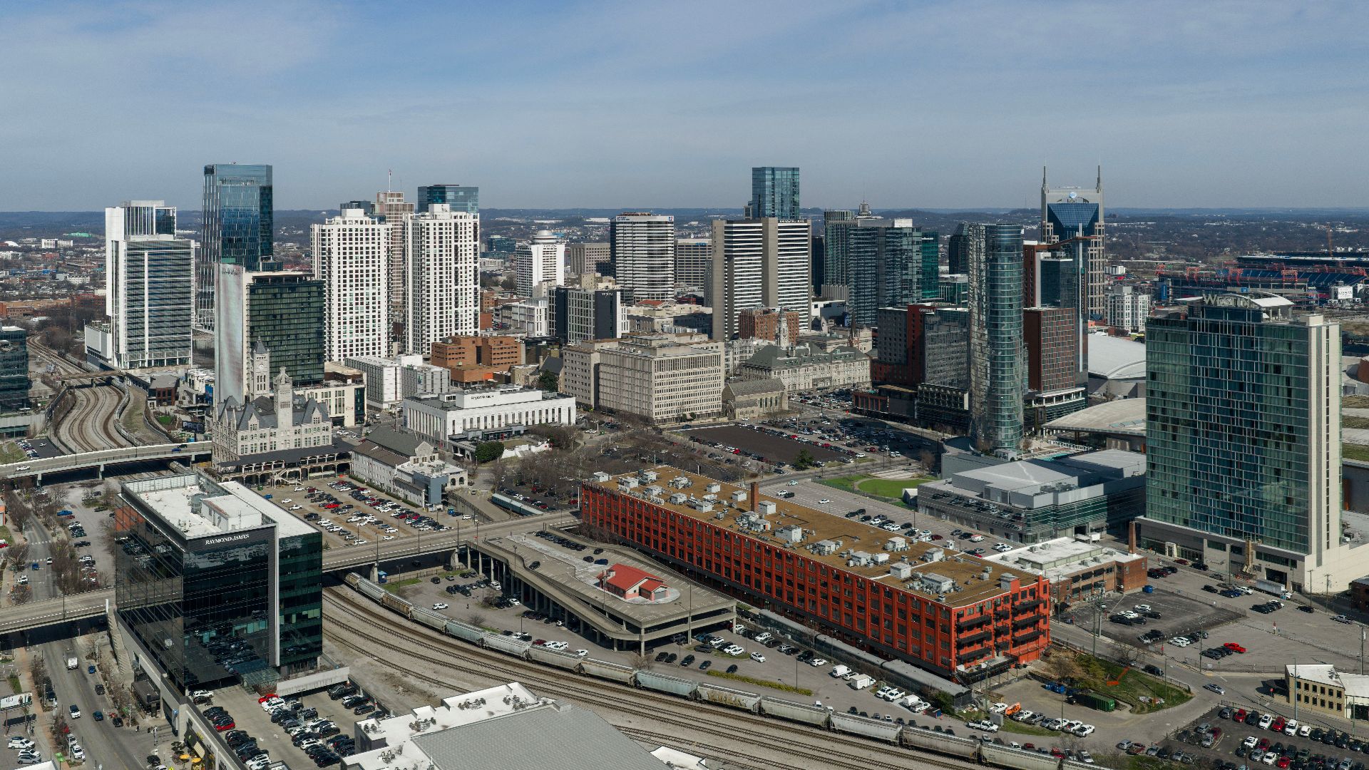 Skyline of Downtown Nashville, Tennessee.